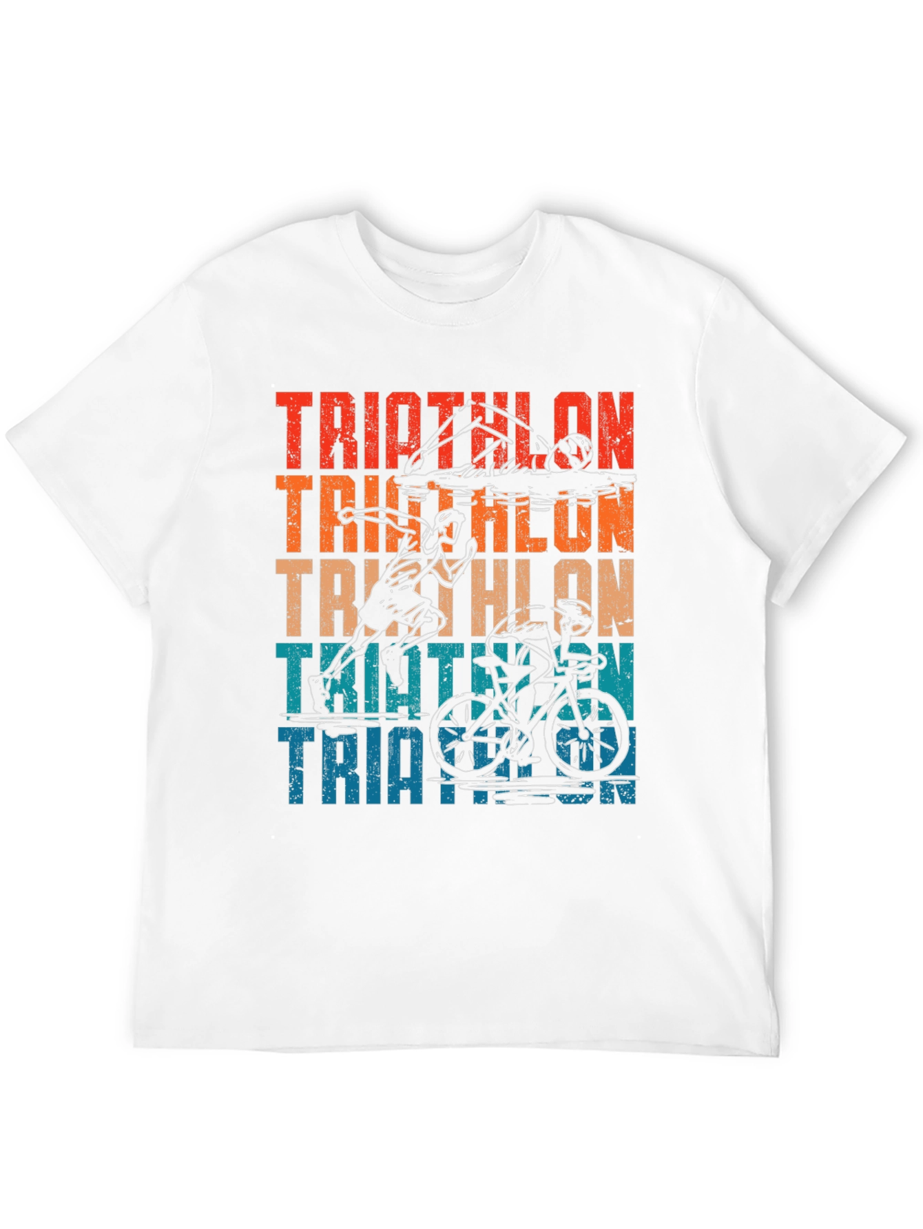 Triathlon Graphic T-Shirt - Swimmer Runner Cyclist