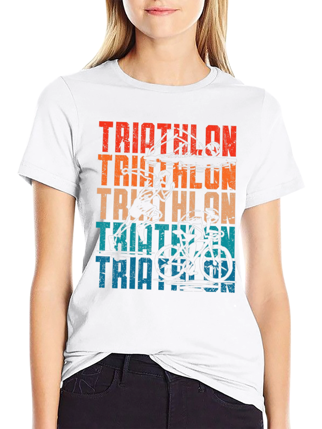 Triathlon Graphic T-Shirt - Swimmer Runner Cyclist