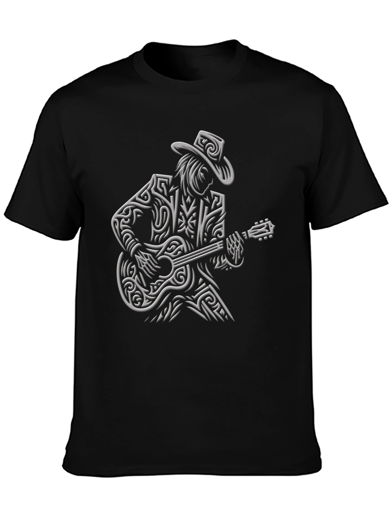 Cool Guitar Player Black T-Shirt