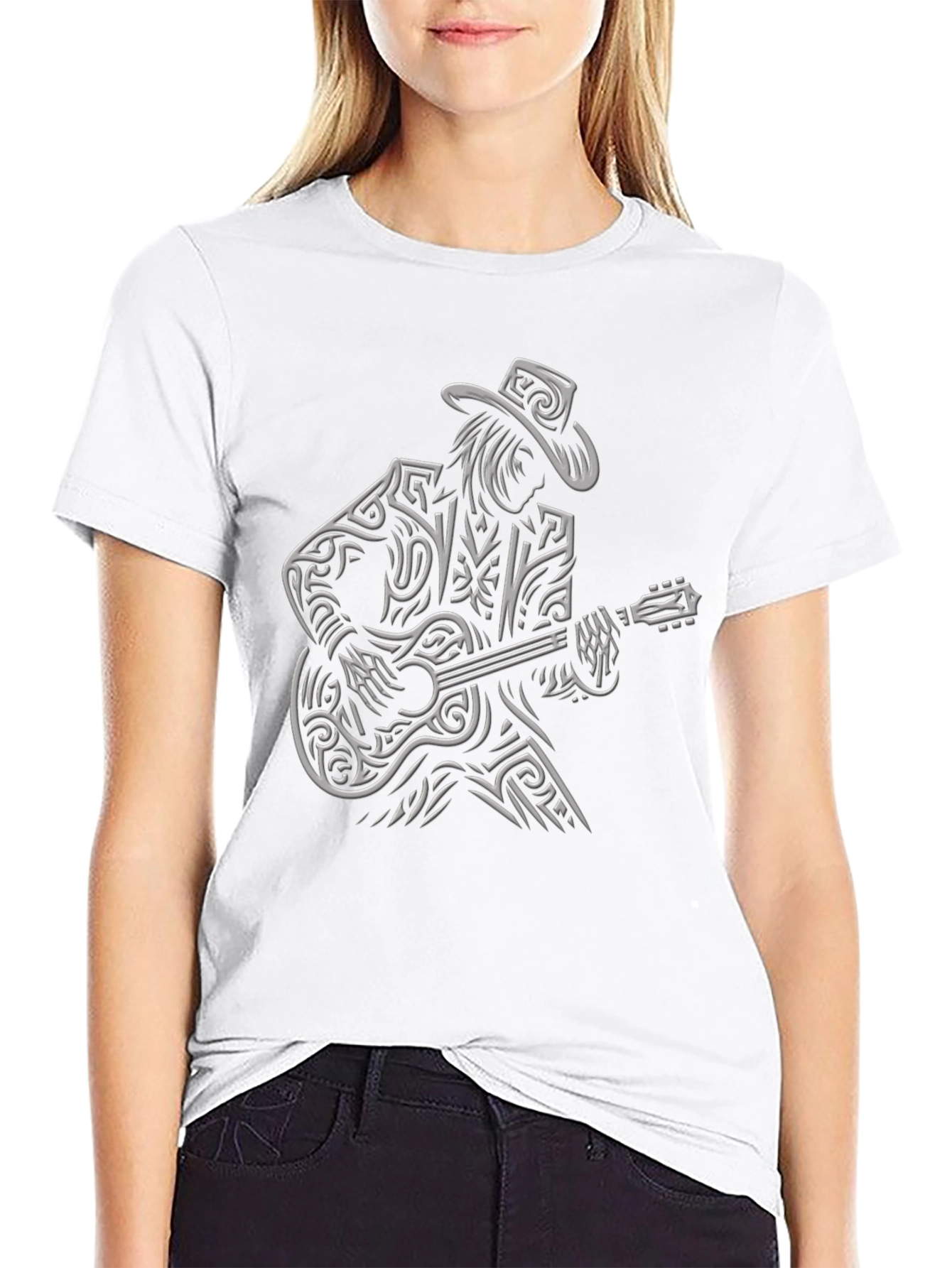 Cool Guitar Player Black T-Shirt