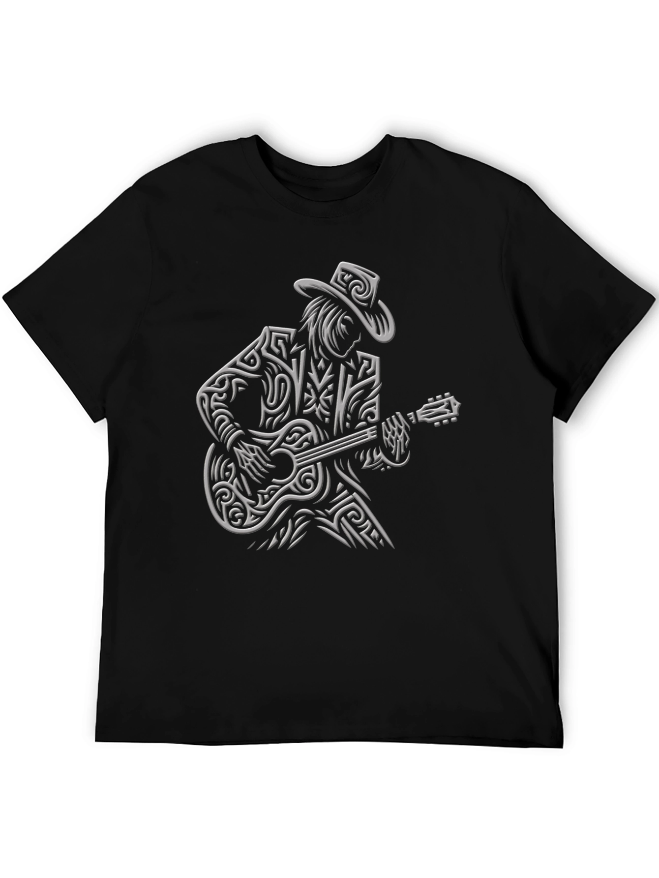 Cool Guitar Player Black T-Shirt