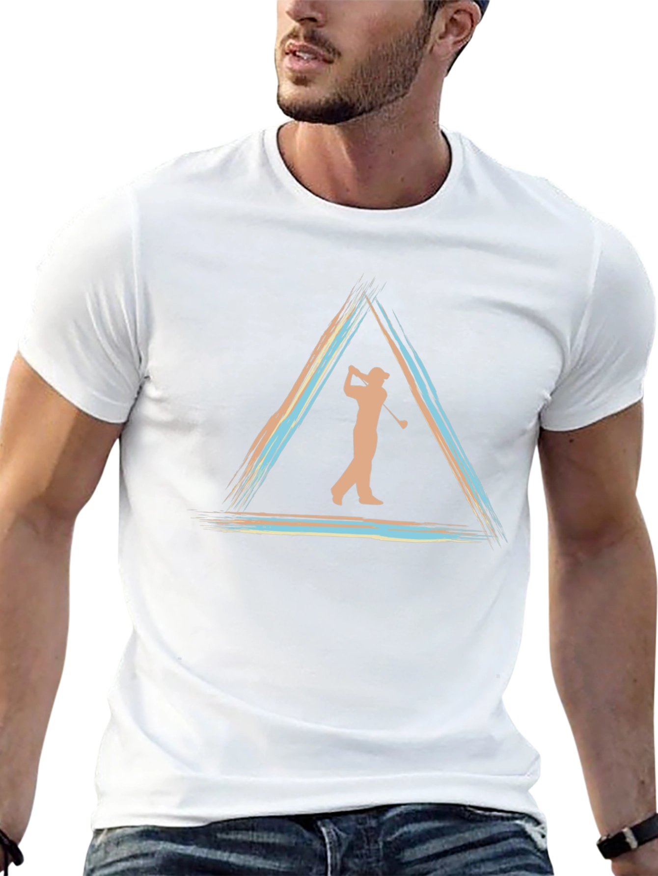 Golf Silhouette Tee - Triangle Design