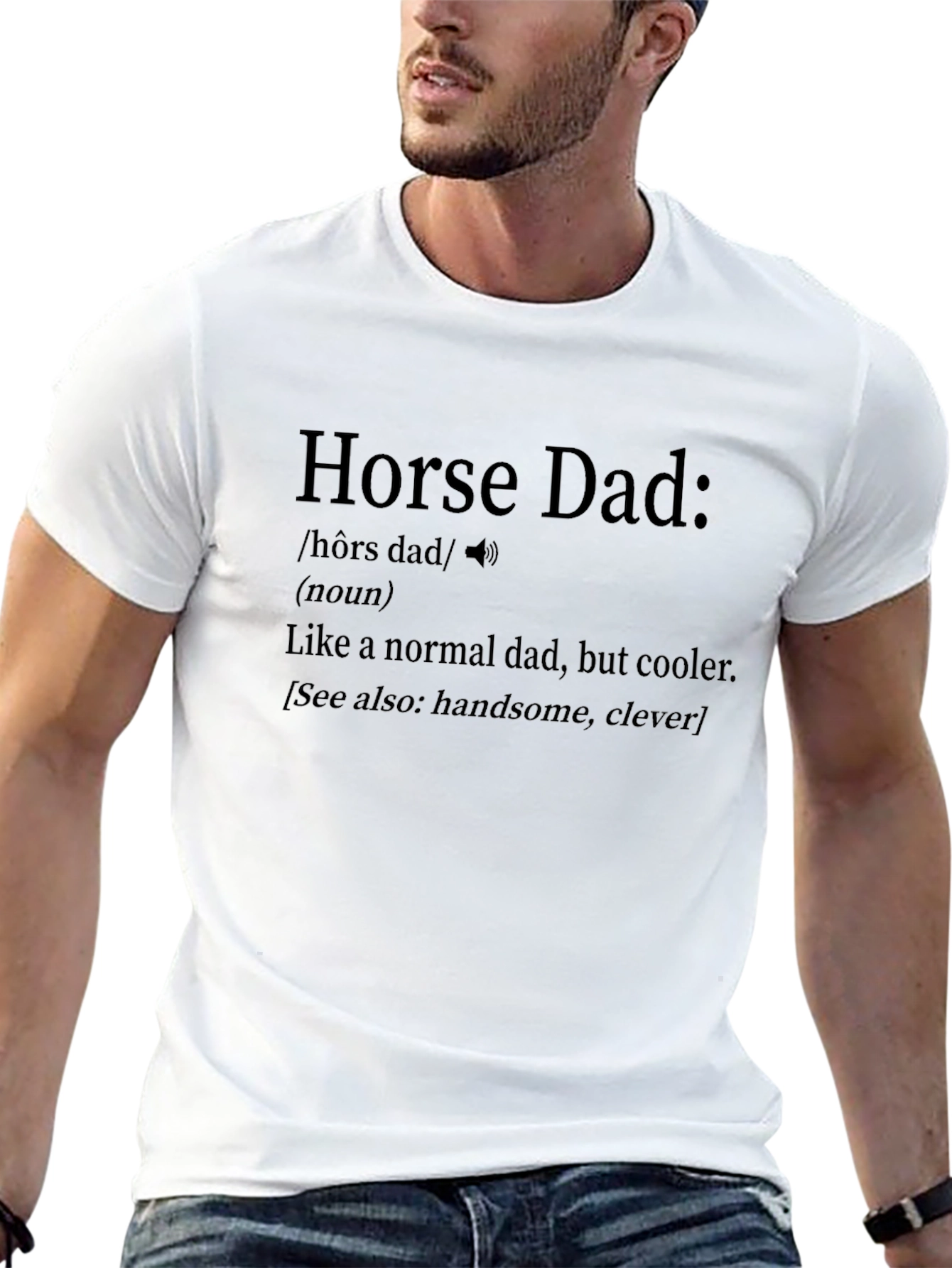 Horse Dad Definition Black T-Shirt