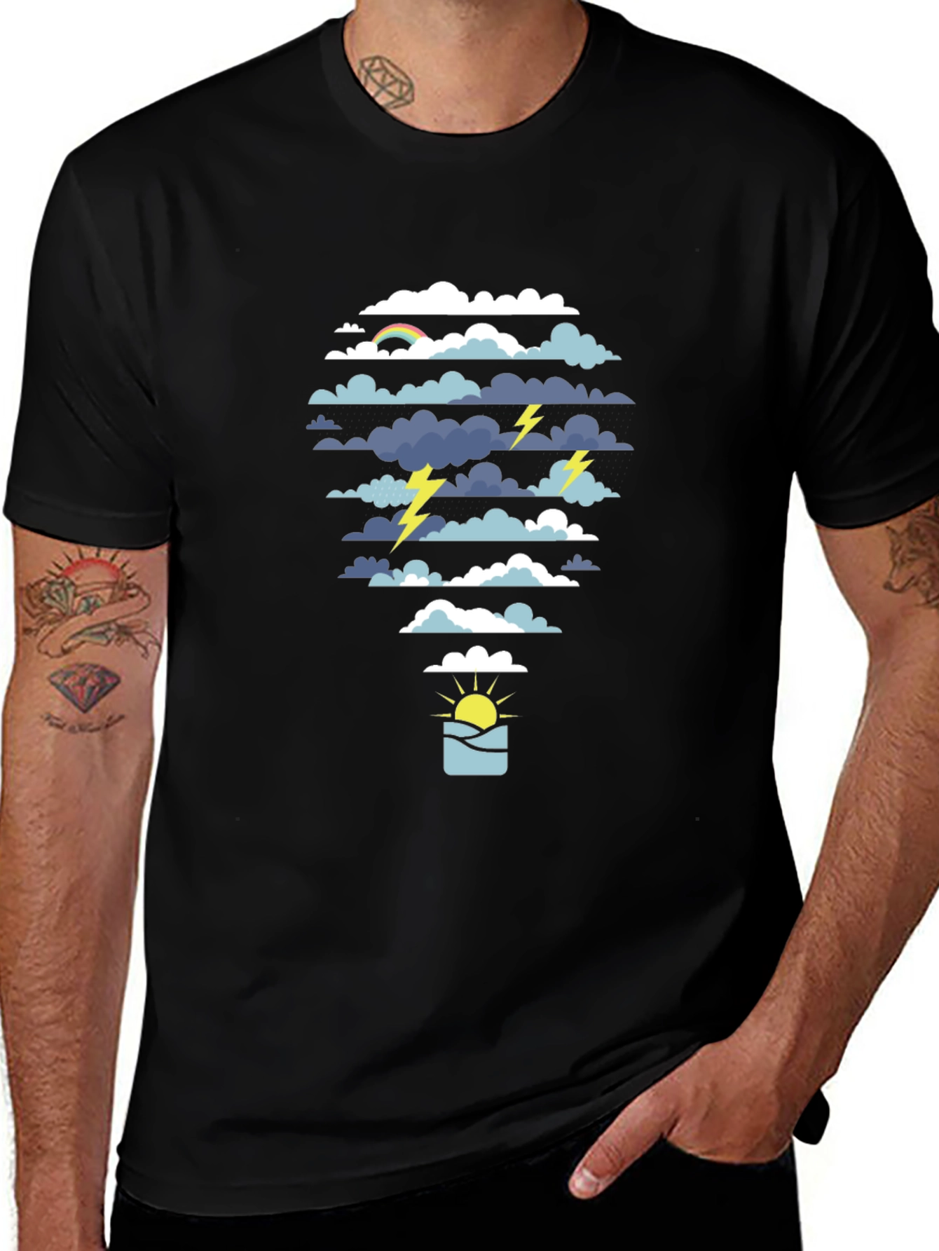 Weather Graphic Black T-Shirt