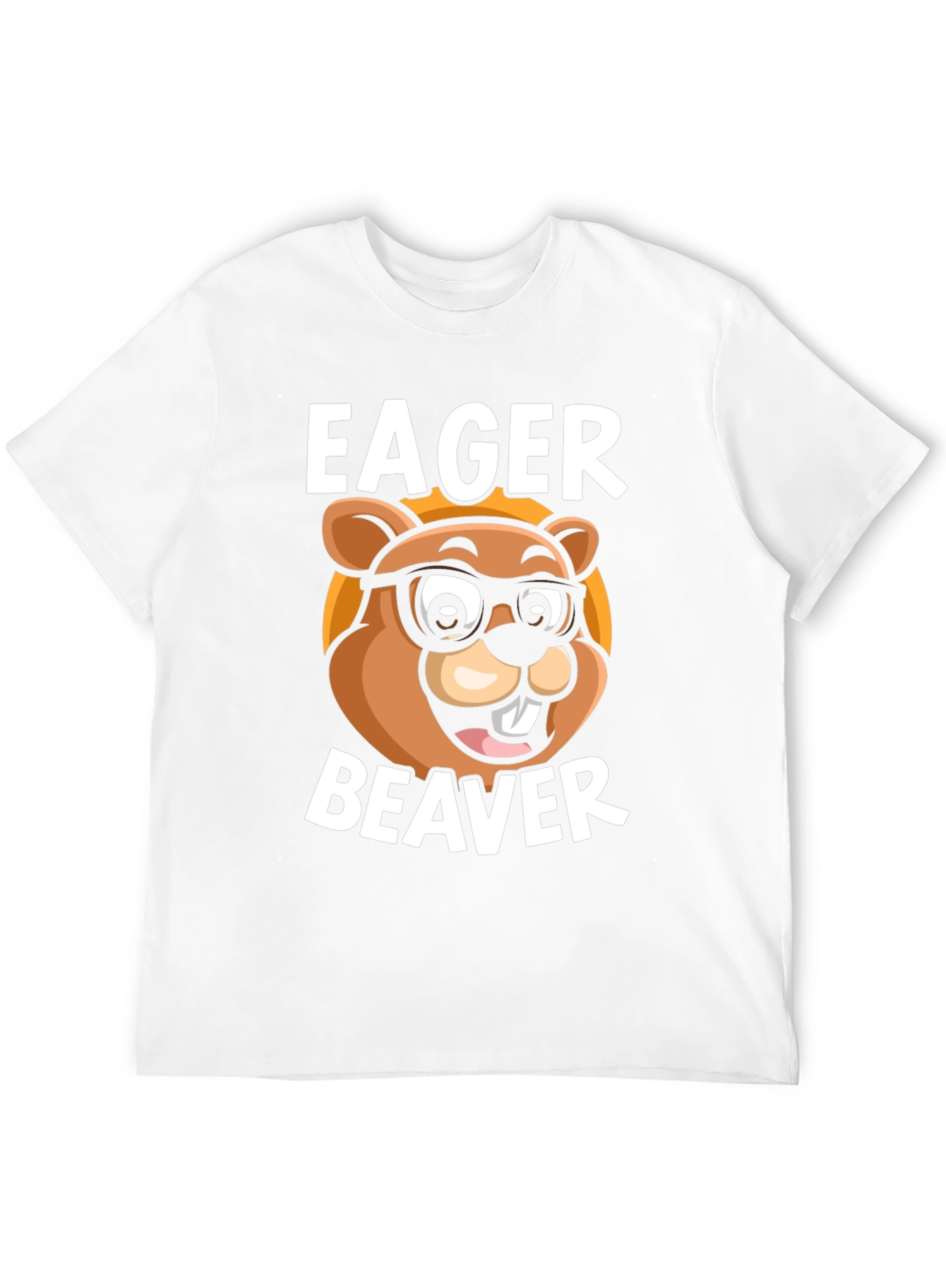 Eager Beaver Cartoon Graphic T-Shirt