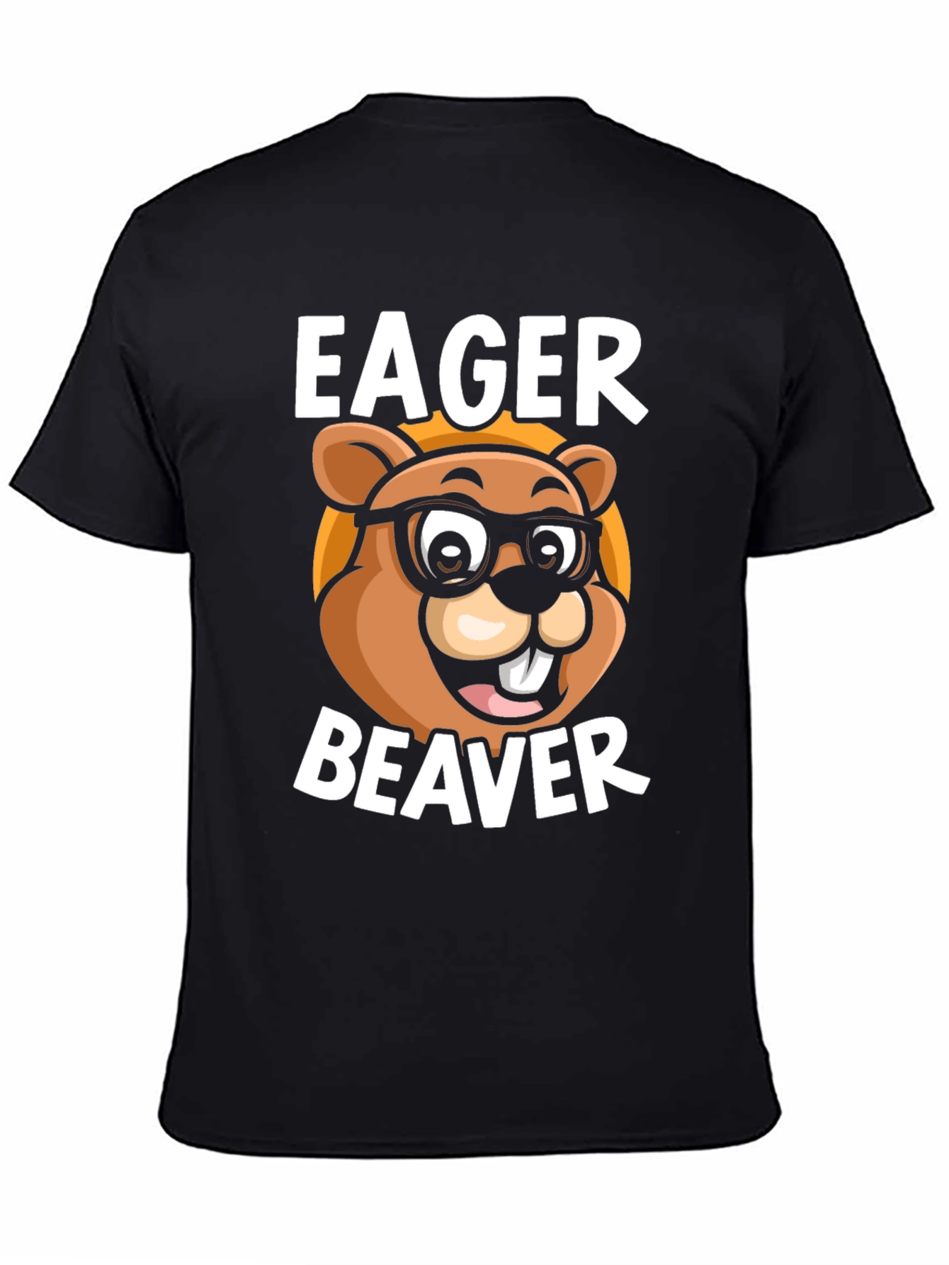 Eager Beaver Cartoon Graphic T-Shirt