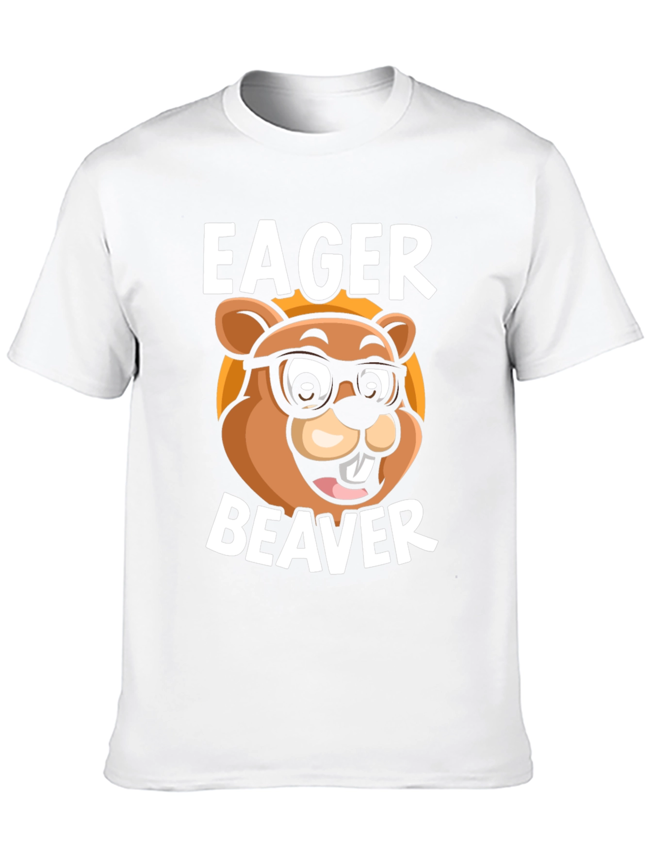 Eager Beaver Cartoon Graphic T-Shirt
