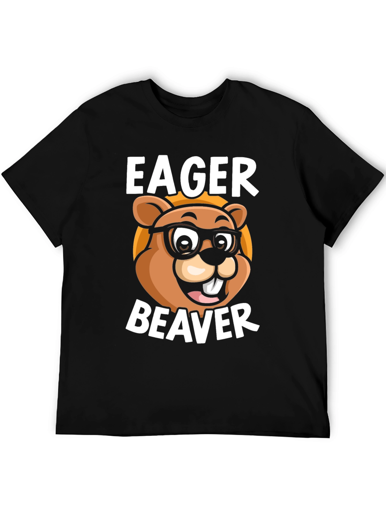 Eager Beaver Cartoon Graphic T-Shirt