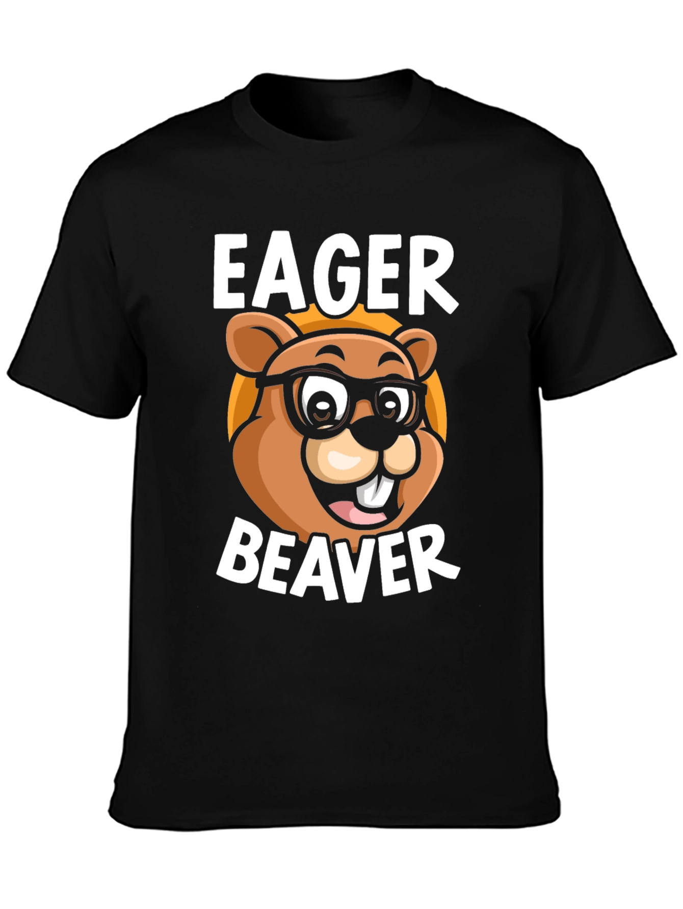 Eager Beaver Cartoon Graphic T-Shirt