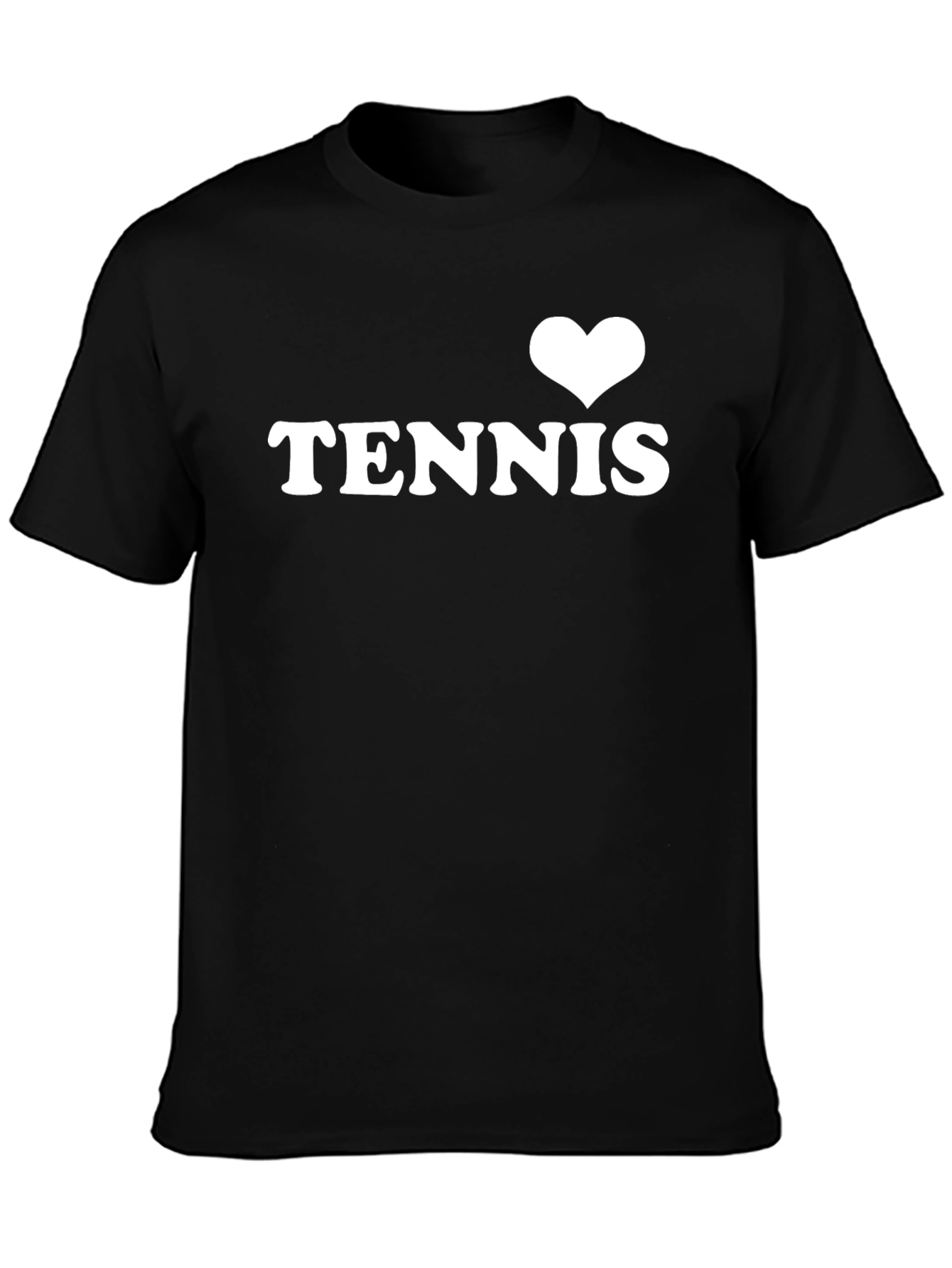 I Heart Tennis Graphic Tee - Black Cotton T-Shirt