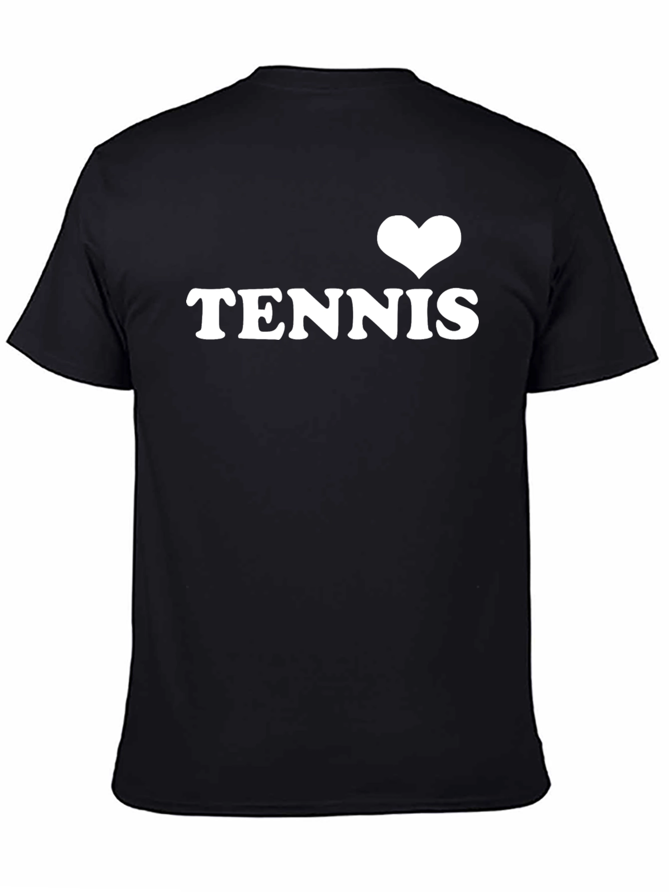 I Heart Tennis Graphic Tee - Black Cotton T-Shirt