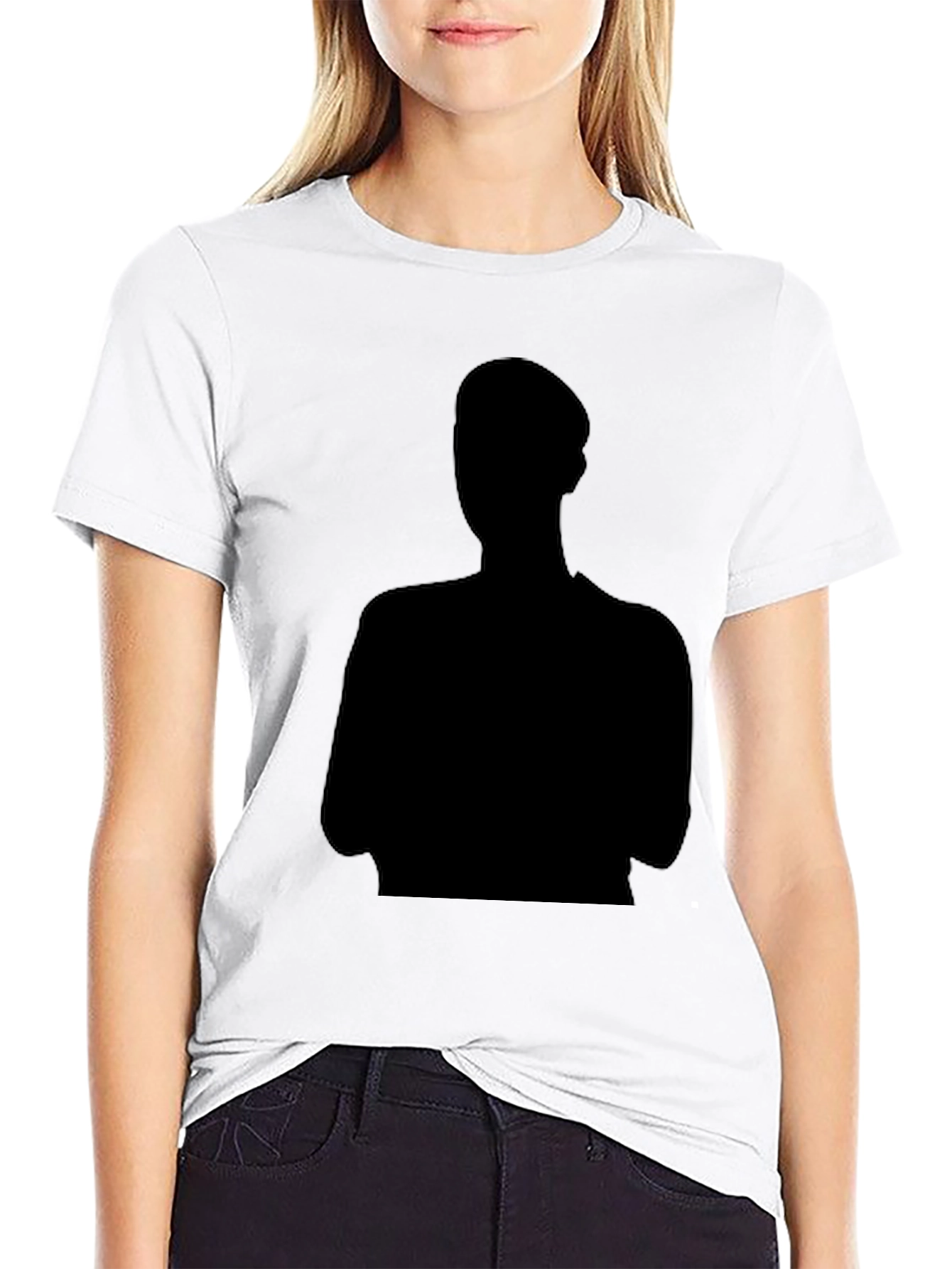 Black T-Shirt with Silhouette Graphic