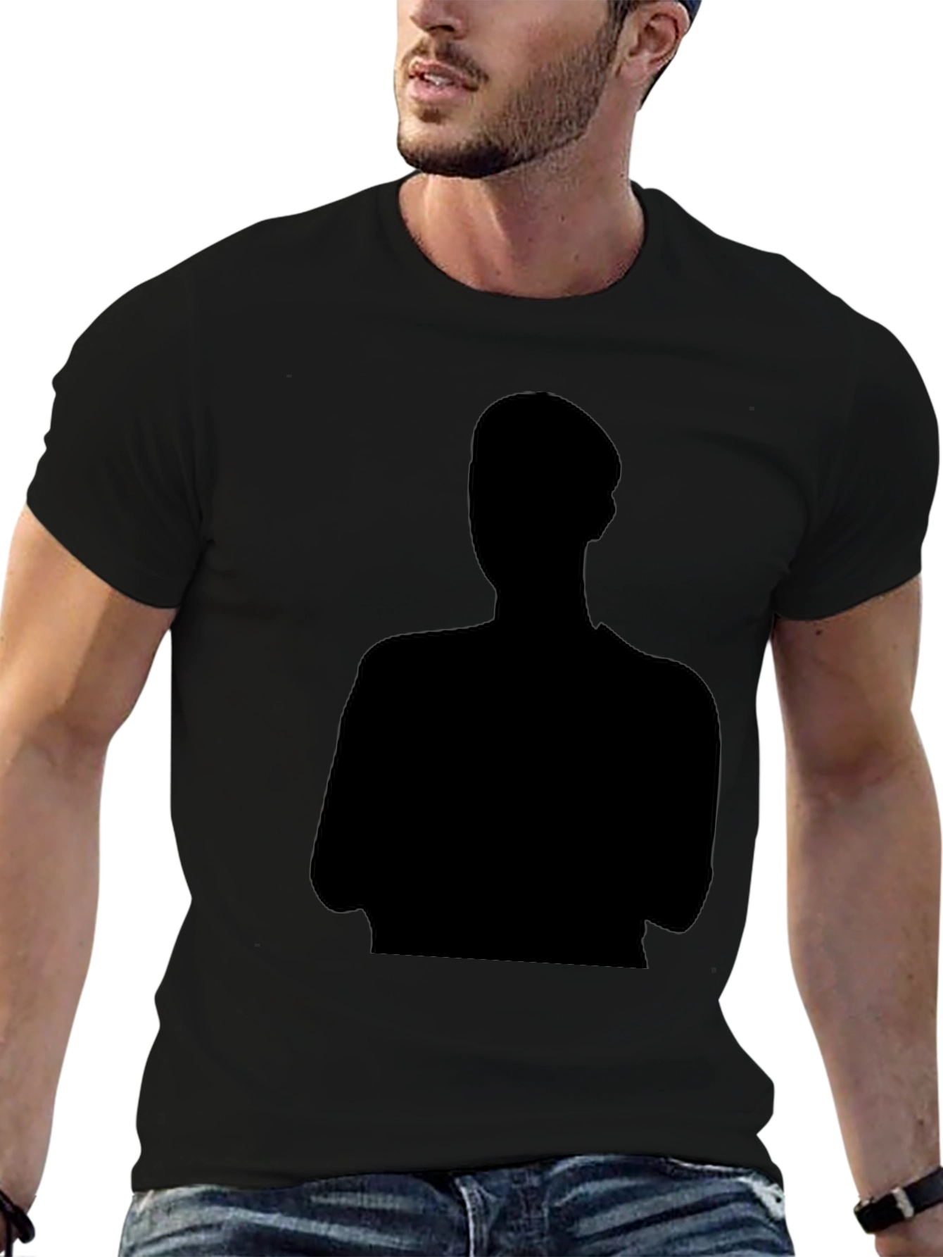 Black T-Shirt with Silhouette Graphic
