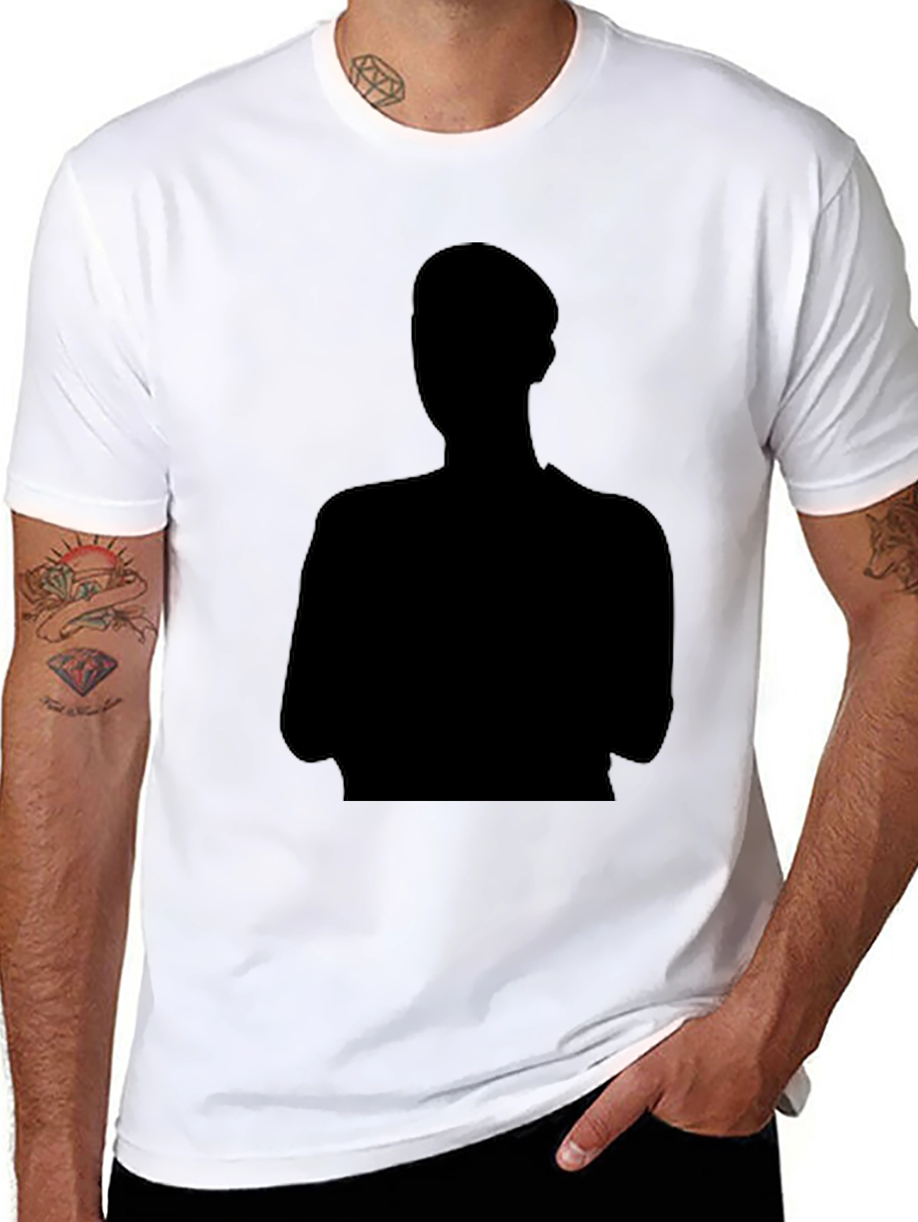 Black T-Shirt with Silhouette Graphic