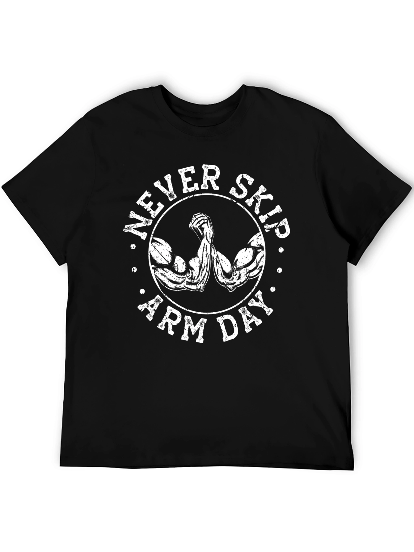 Never Skip Arm Day Black T-Shirt
