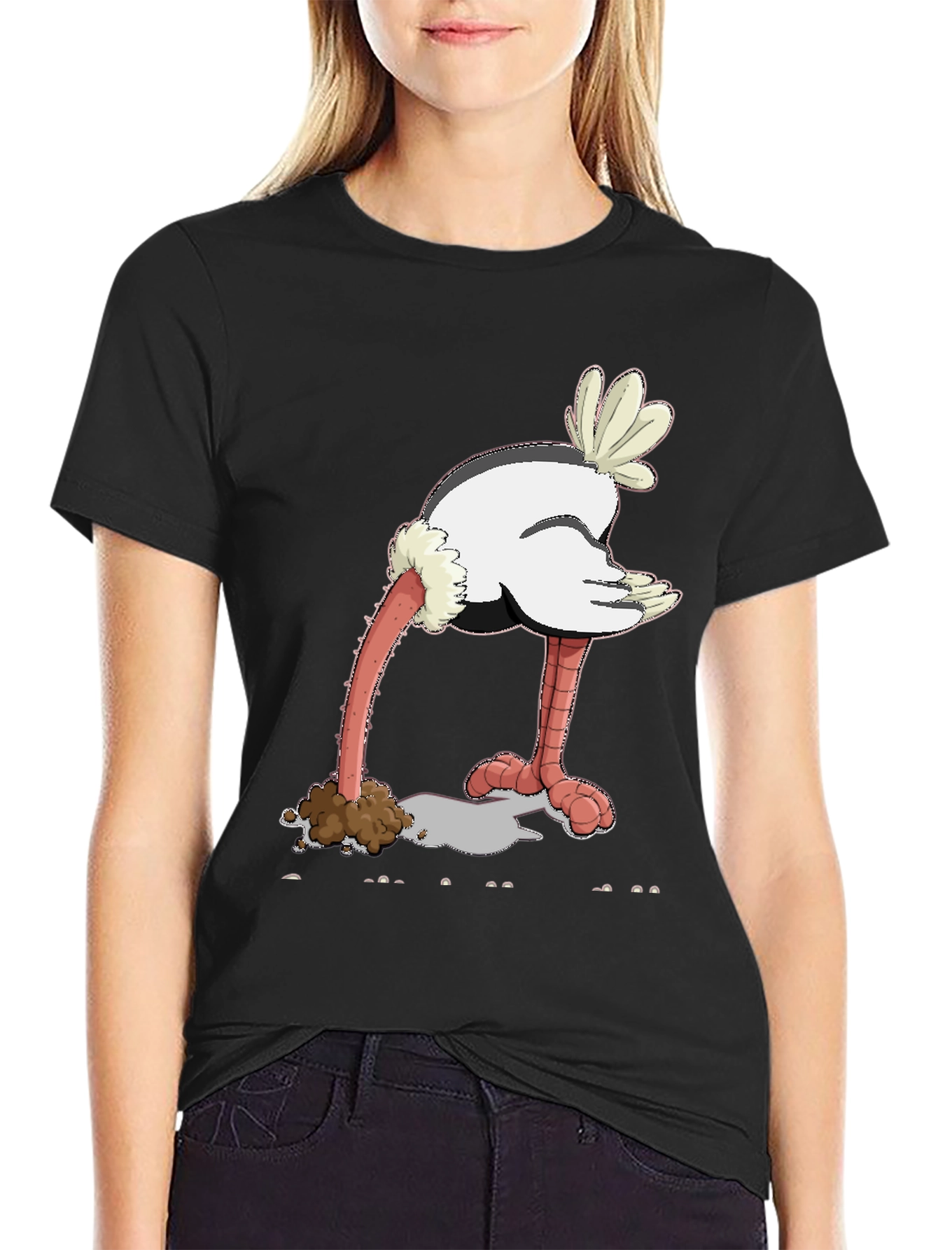 Ostrich Head in Sand Graphic Tee