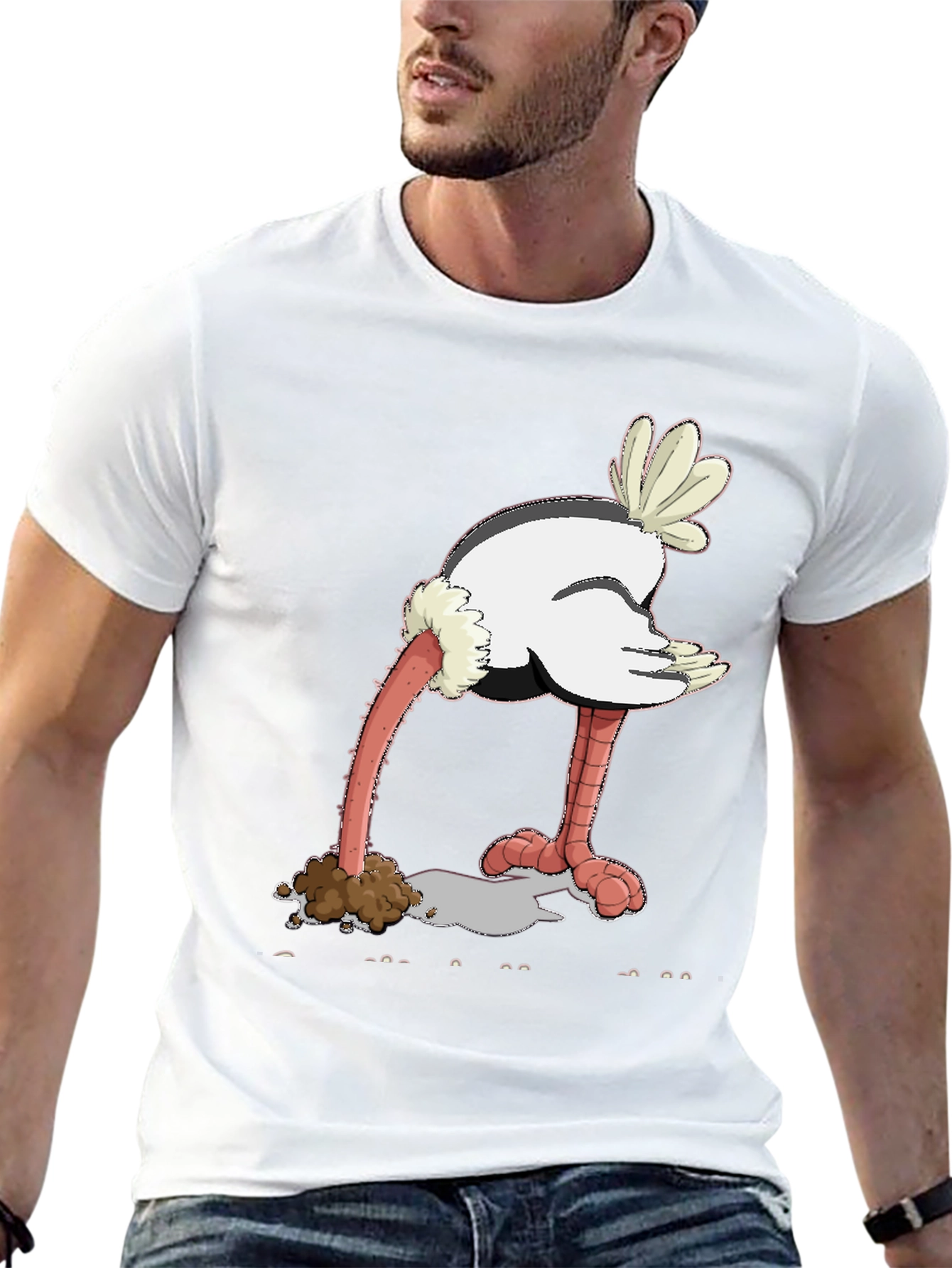 Ostrich Head in Sand Graphic Tee