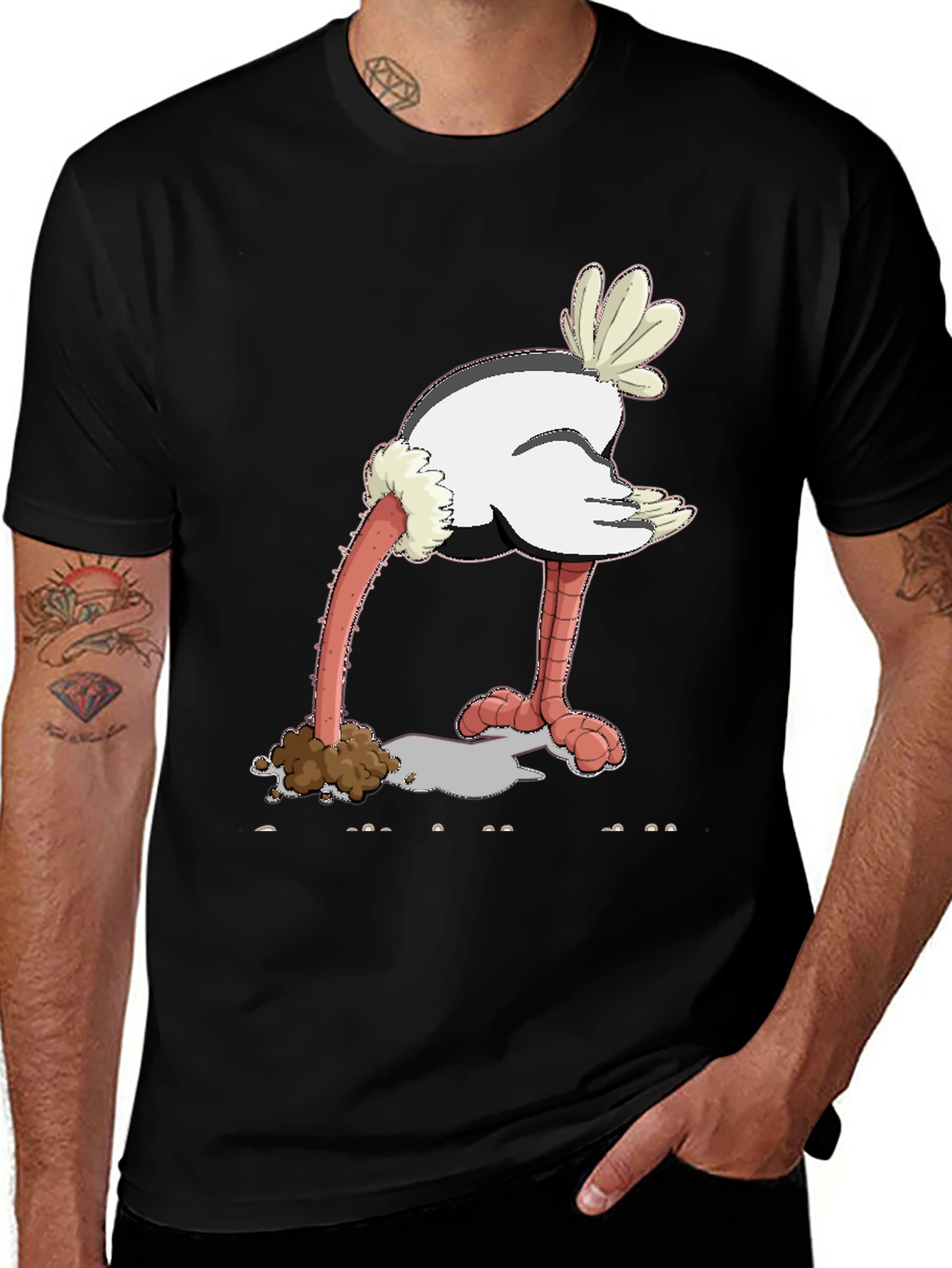 Ostrich Head in Sand Graphic Tee