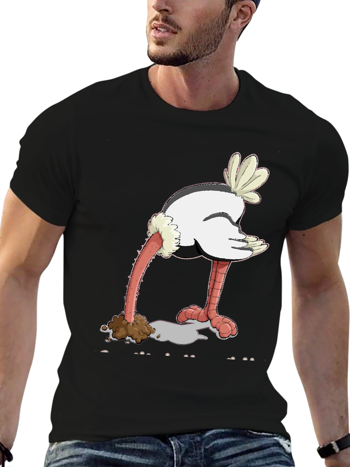 Ostrich Head in Sand Graphic Tee