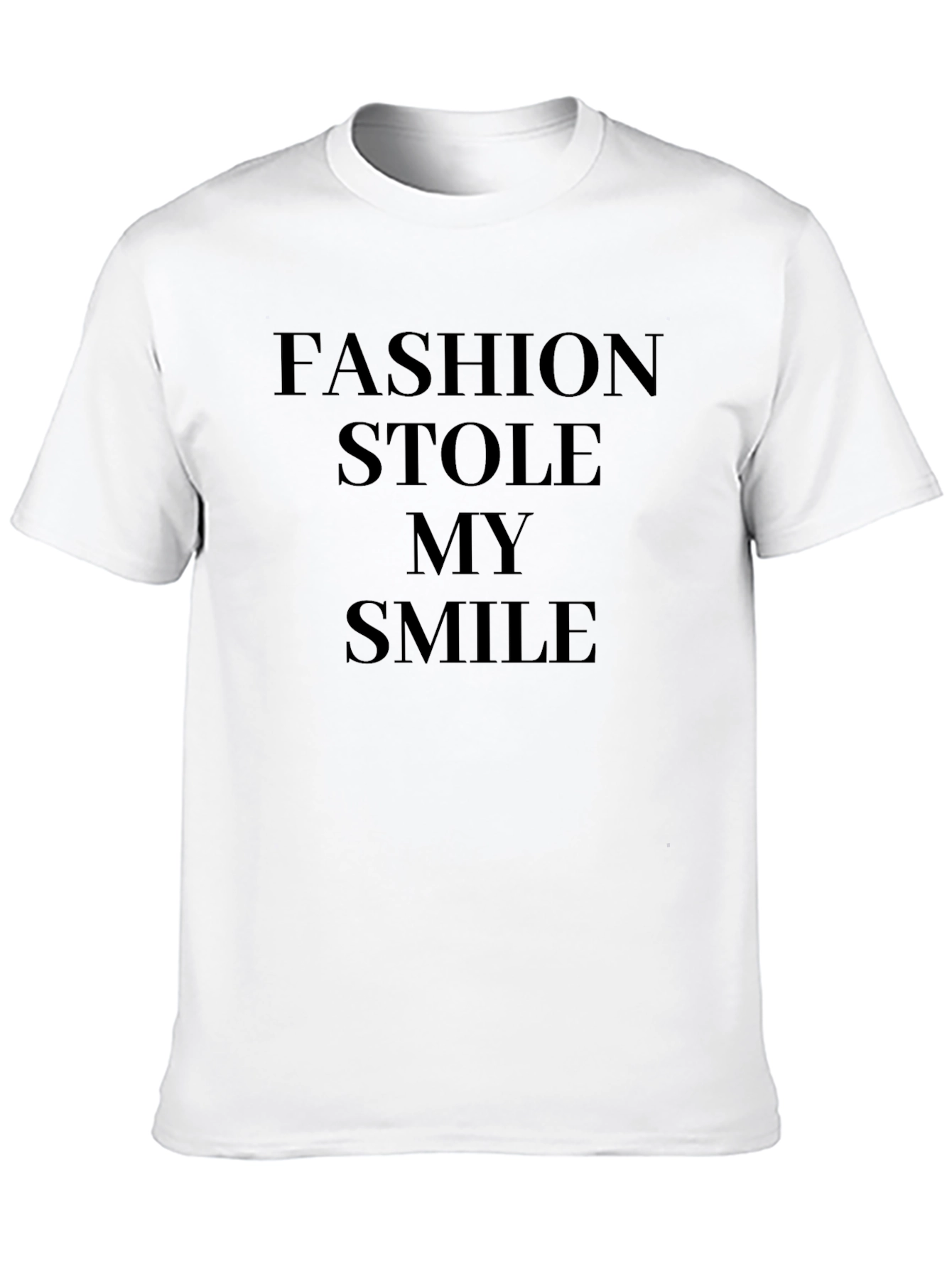 Fashion Stole My Smile Black Graphic Tee
