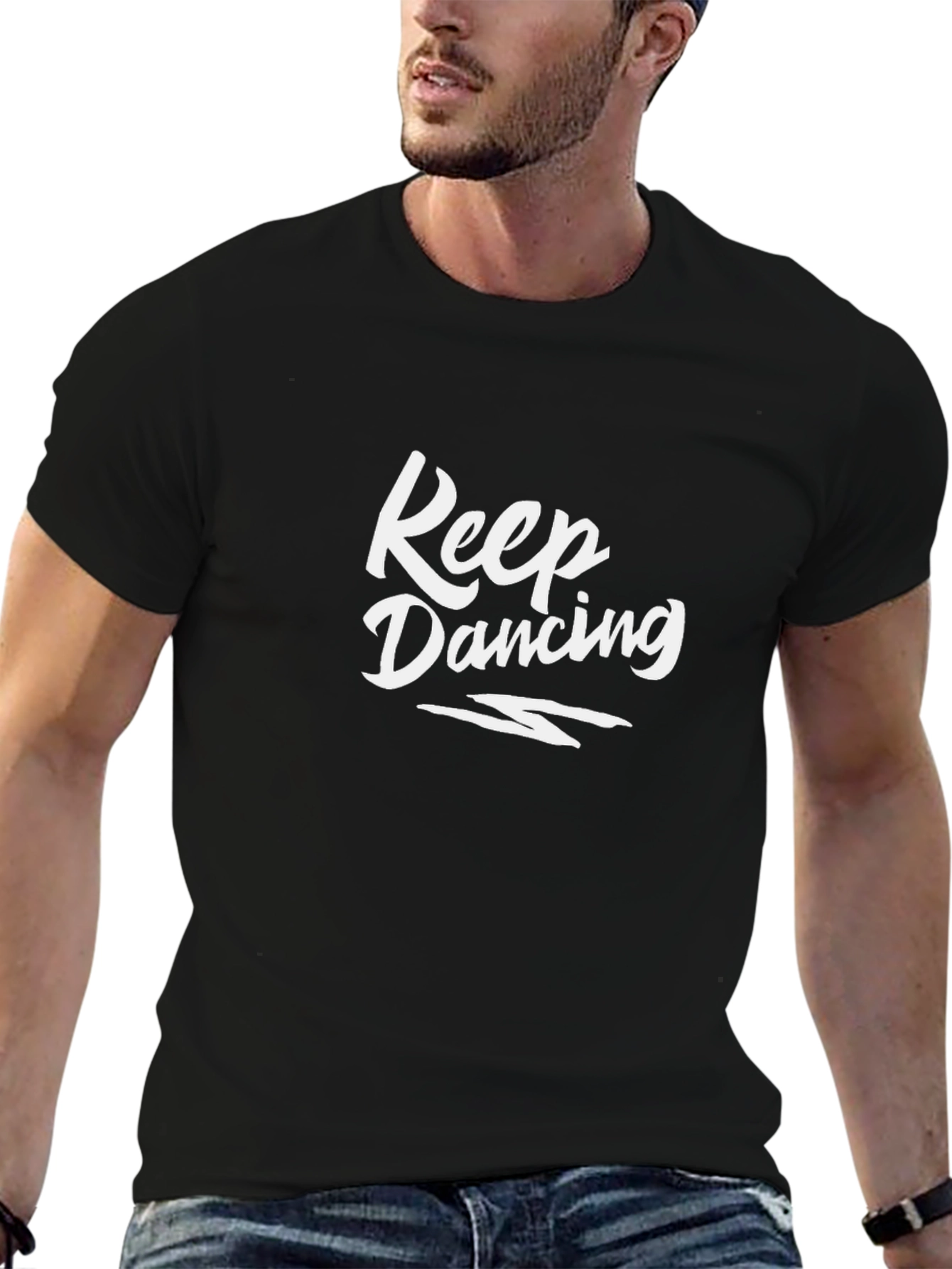 Keep Dancing Black Tee - Stylish Graphic T-Shirt