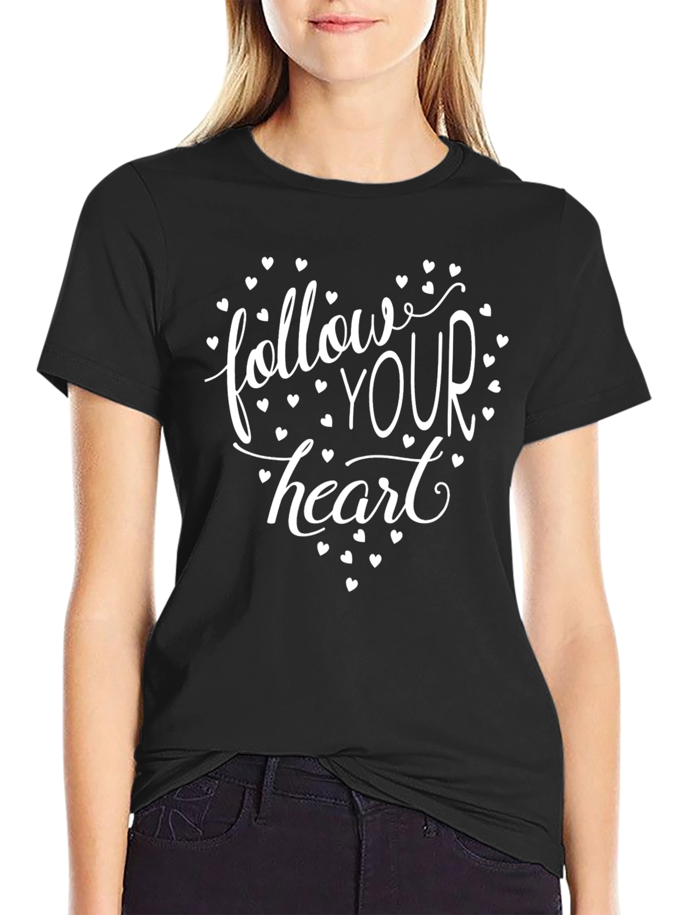 Follow Your Heart Graphic Tee - Black
