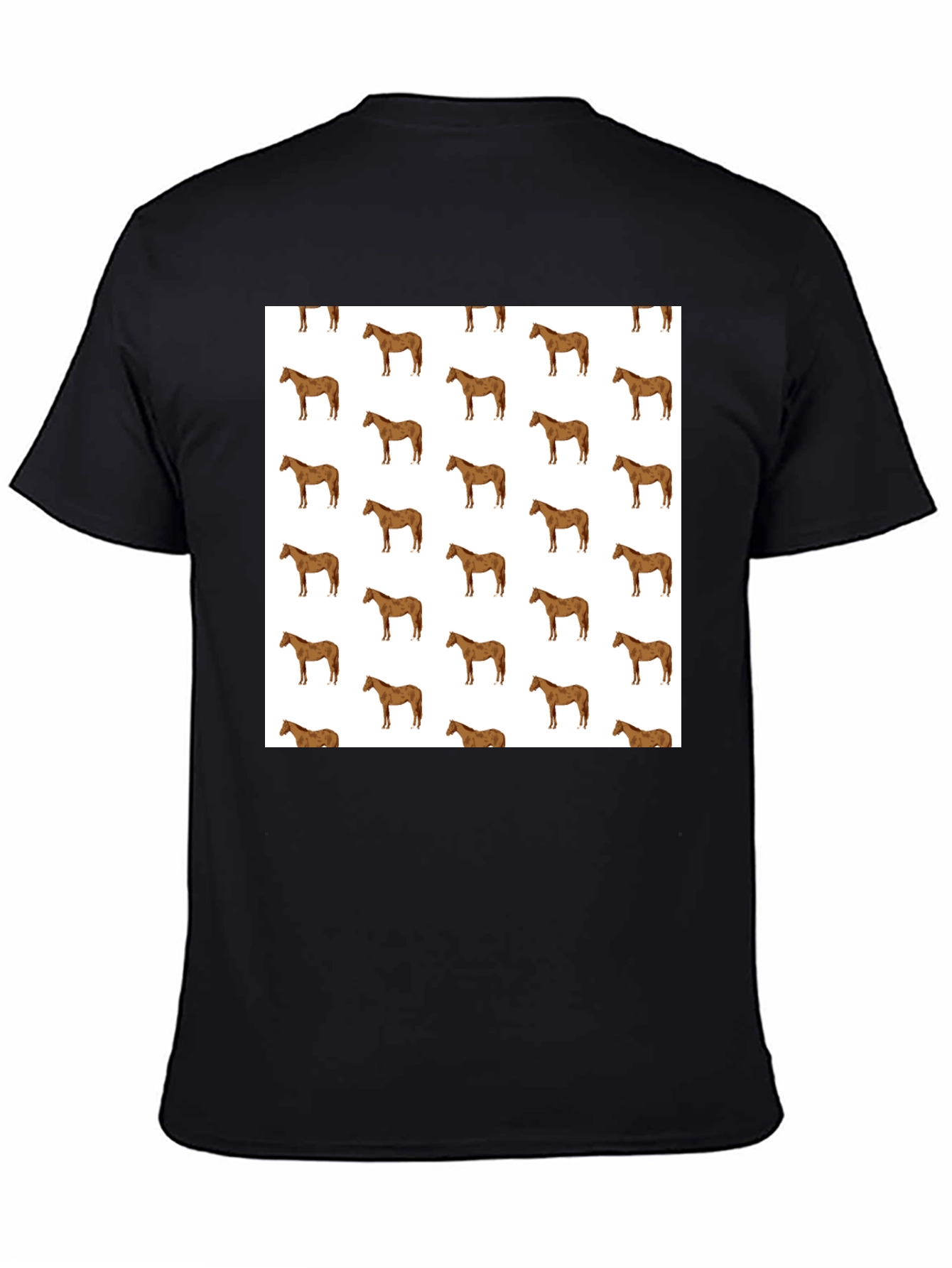Horse Patterned Tee - Stylish Graphic T-Shirt