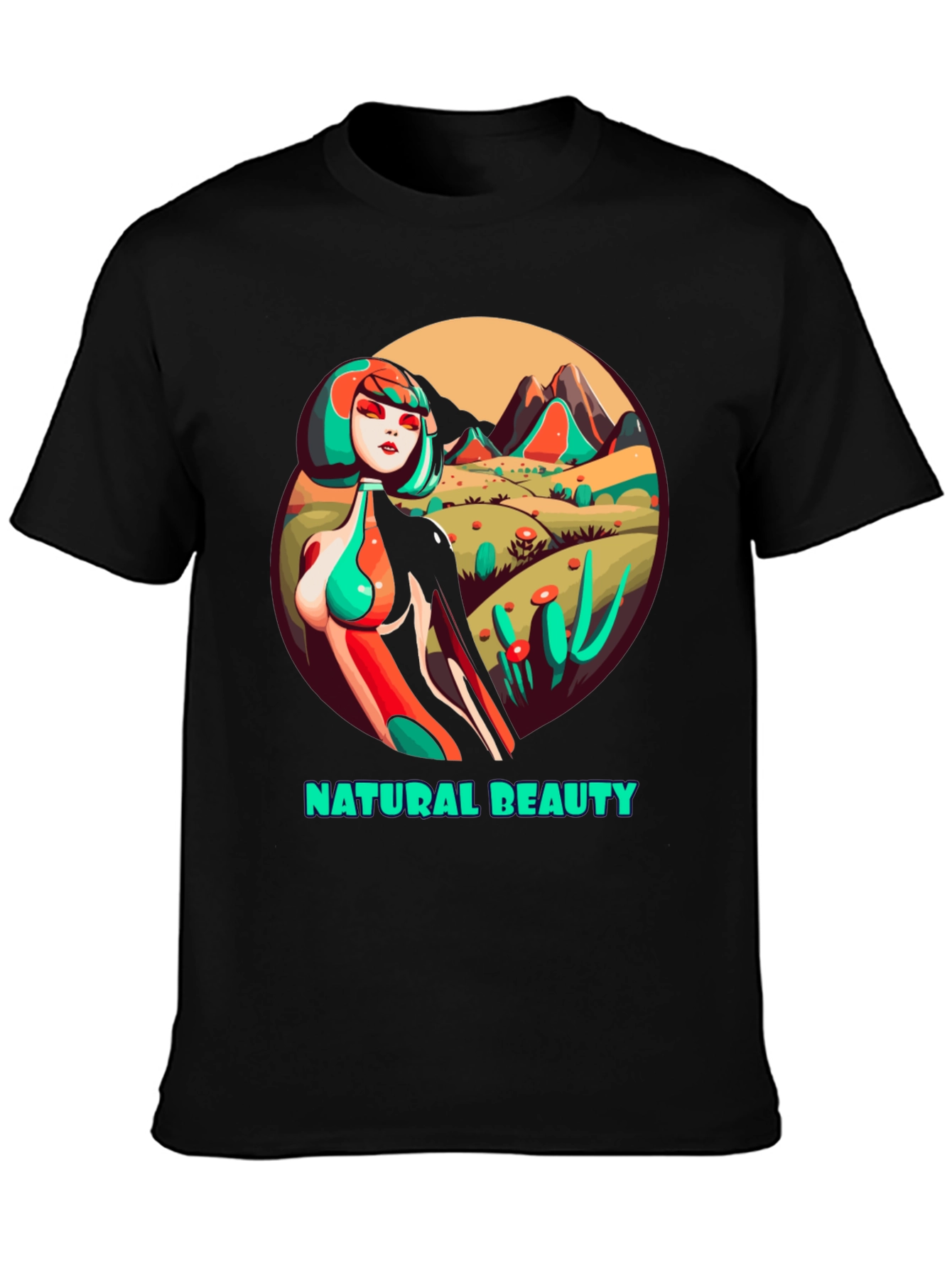 Natural Beauty Graphic Tee - Unique Artistic Design