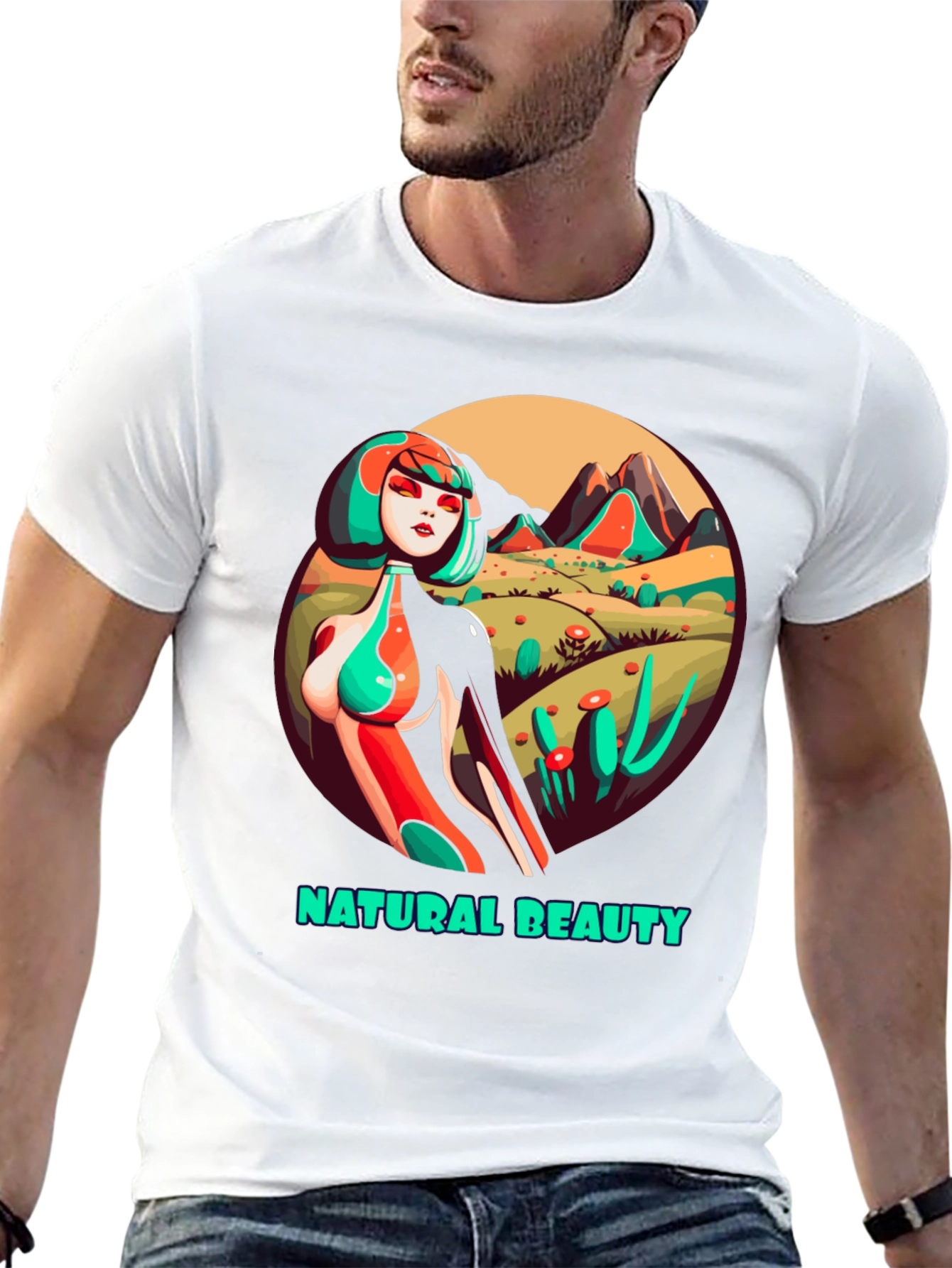 Natural Beauty Graphic Tee - Unique Artistic Design