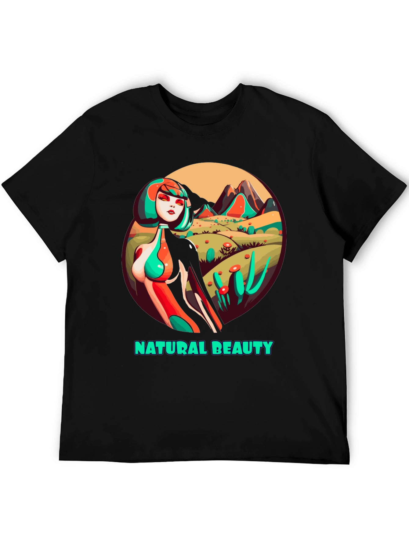 Natural Beauty Graphic Tee - Unique Artistic Design