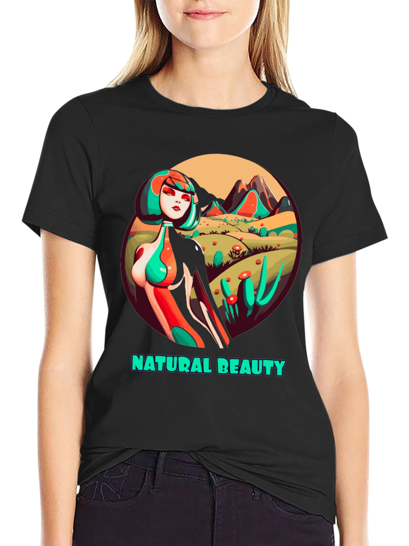 Natural Beauty Graphic Tee - Unique Artistic Design