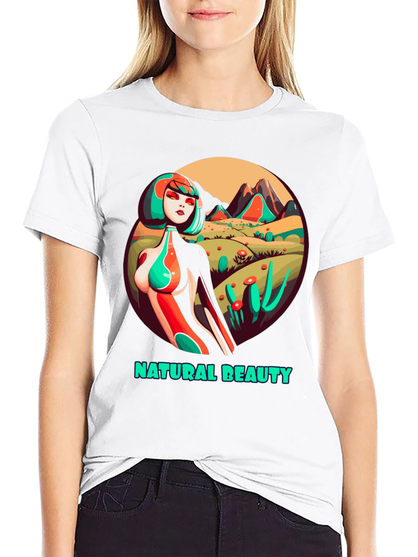 Natural Beauty Graphic Tee - Unique Artistic Design