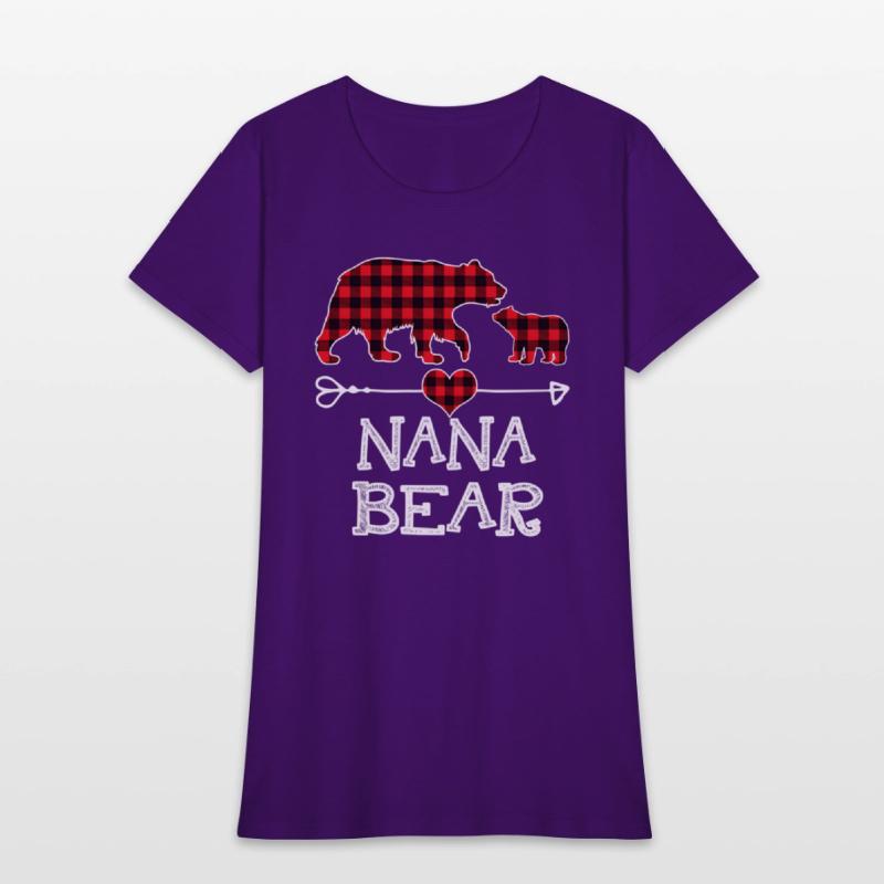 Nana Bear Pajama Red Plaid Buffalo Family