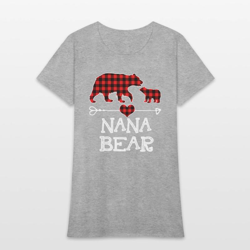 Nana Bear Pajama Red Plaid Buffalo Family