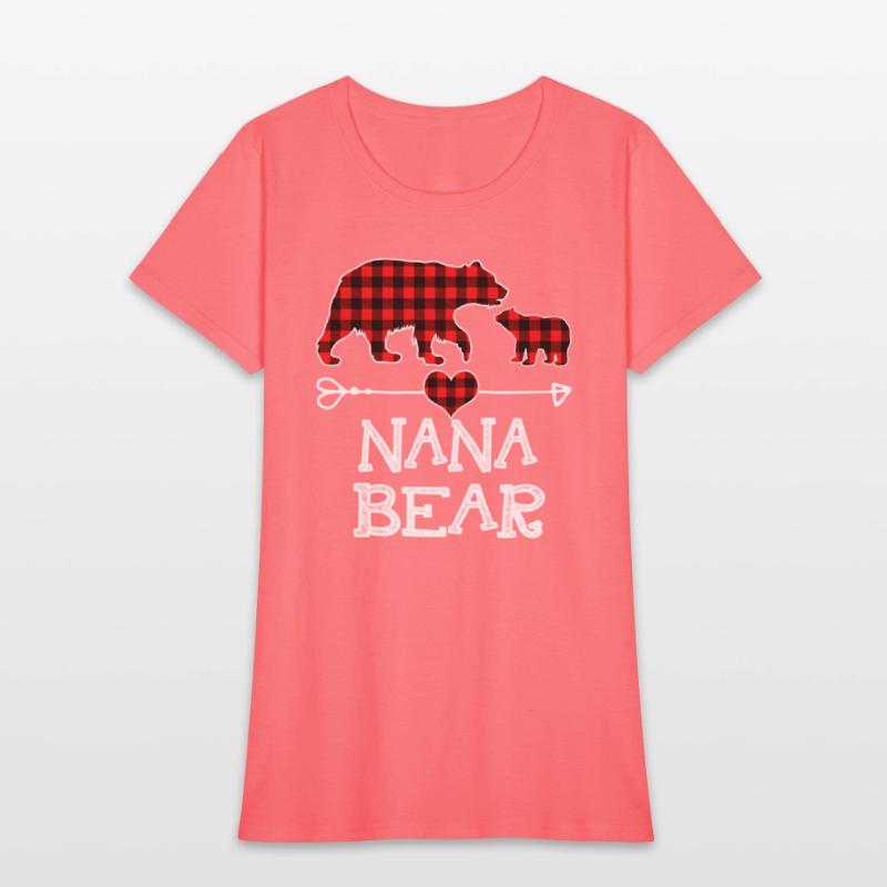 Nana Bear Pajama Red Plaid Buffalo Family