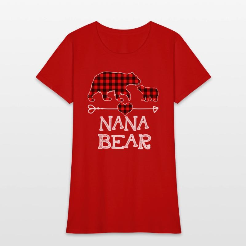 Nana Bear Pajama Red Plaid Buffalo Family