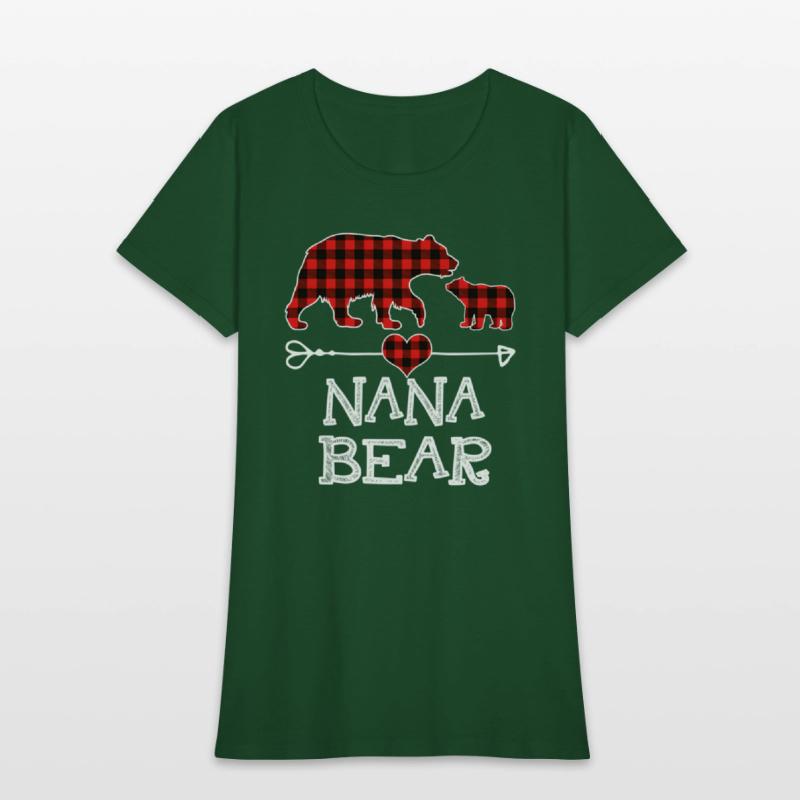 Nana Bear Pajama Red Plaid Buffalo Family