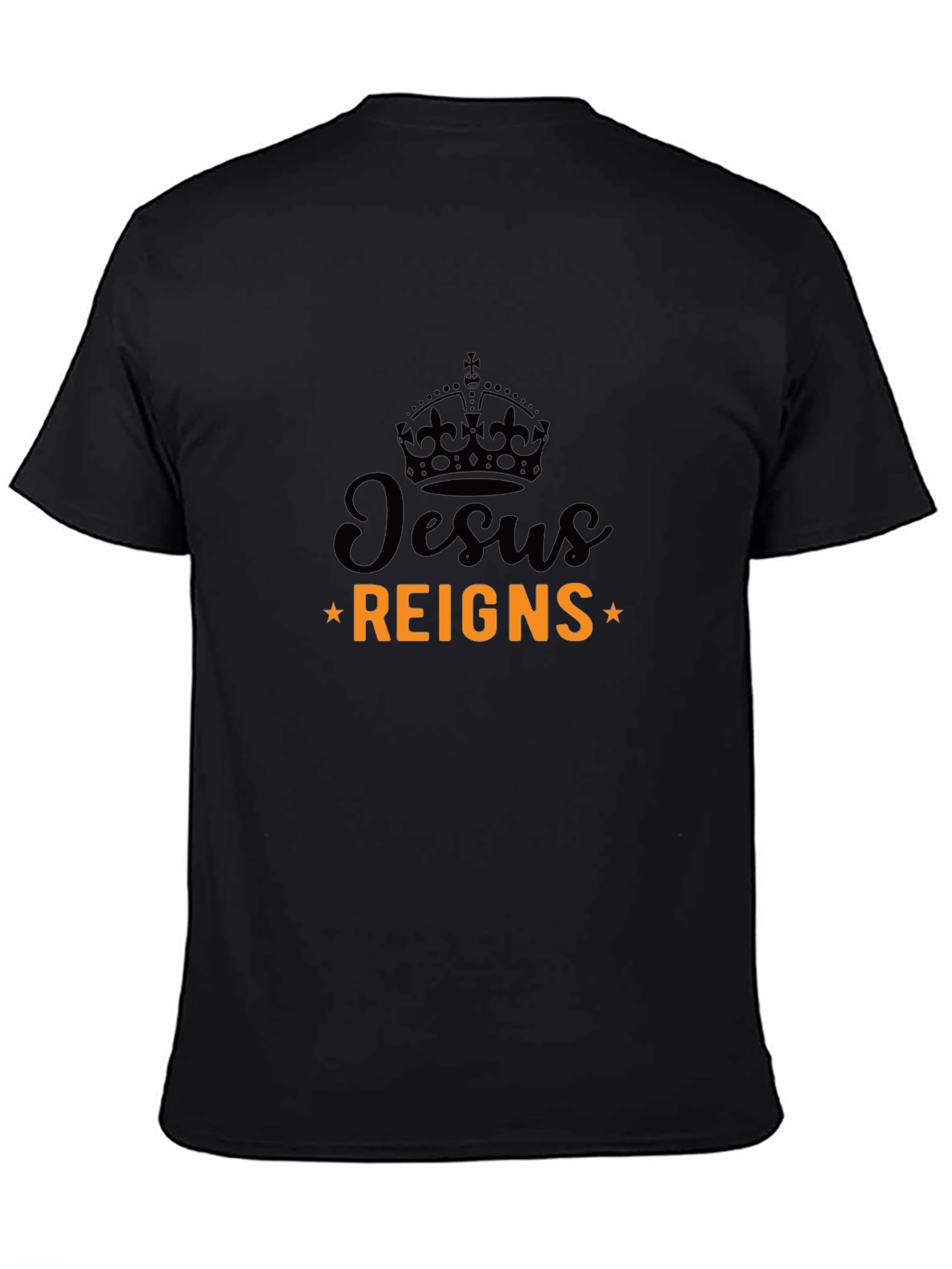 Jesus Reigns Graphic Tee - Black Religious T-Shirt