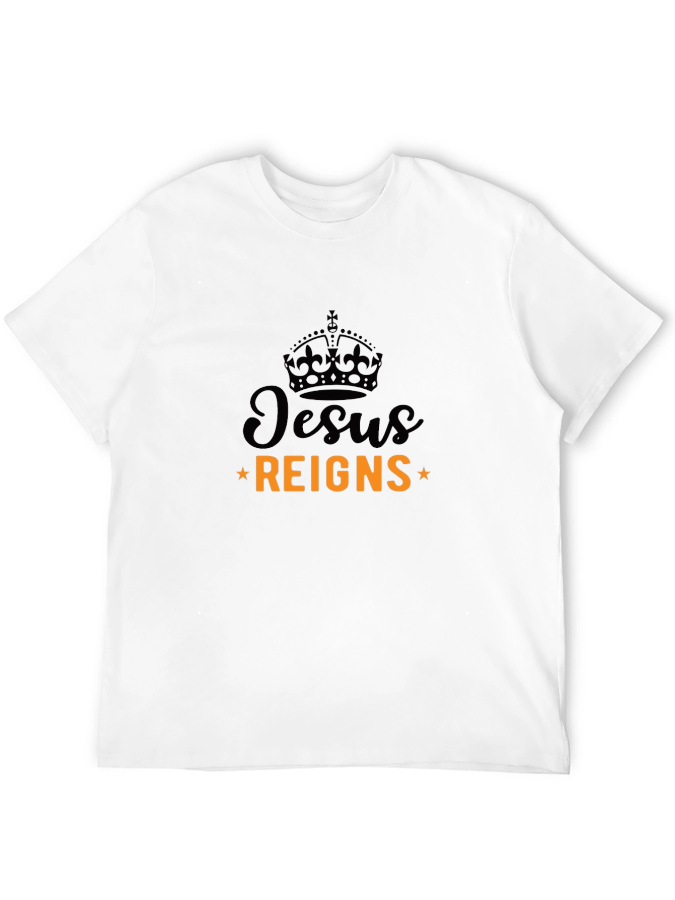 Jesus Reigns Graphic Tee - Black Religious T-Shirt