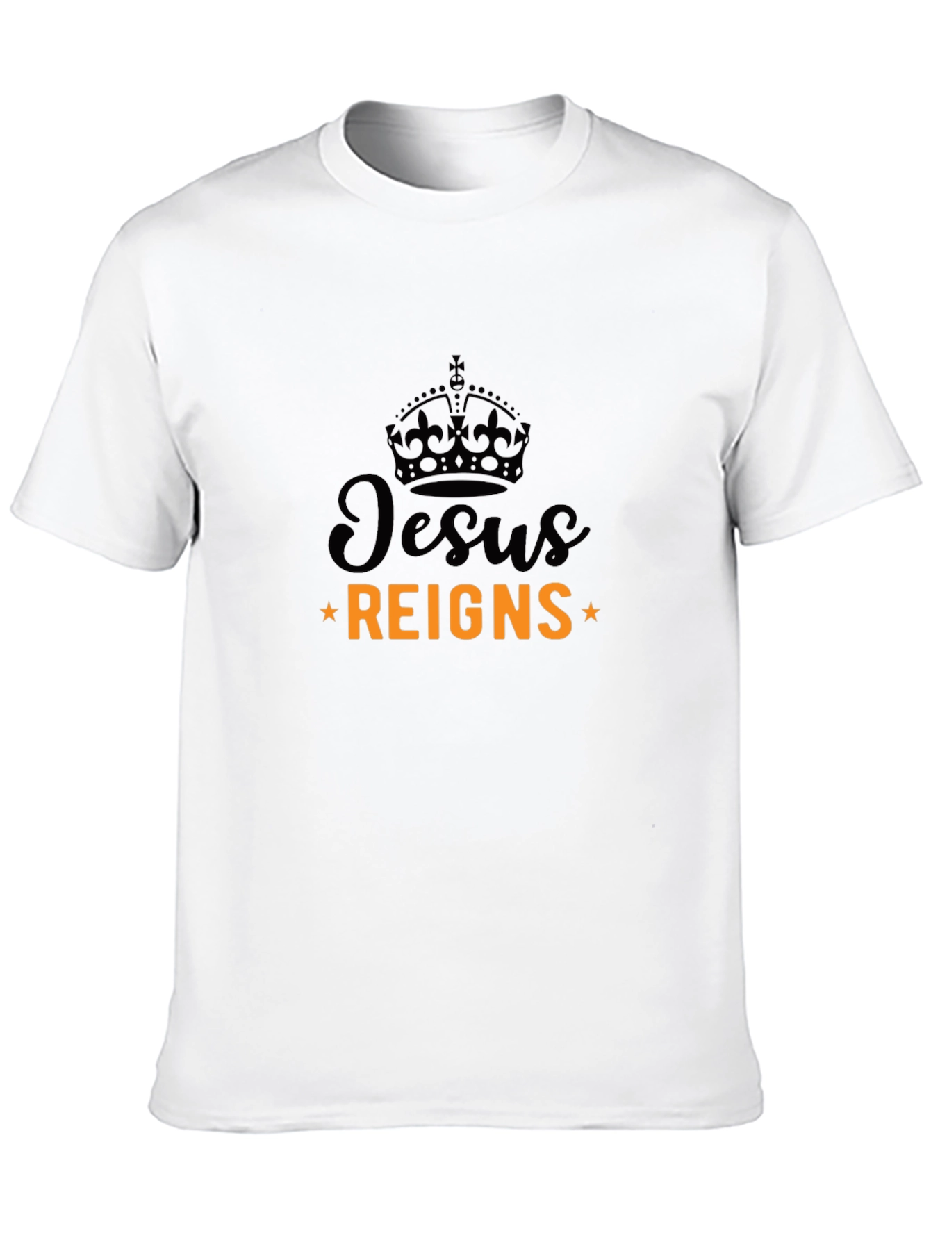 Jesus Reigns Graphic Tee - Black Religious T-Shirt