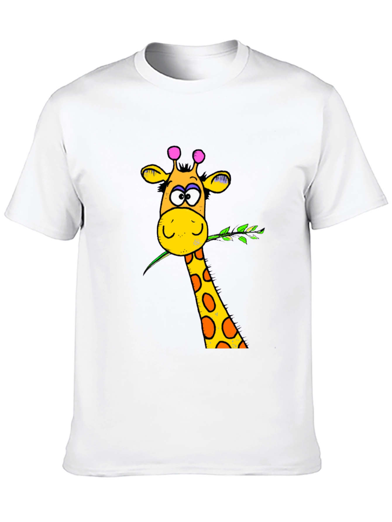 Funny Giraffe Graphic Print Black T-Shirt