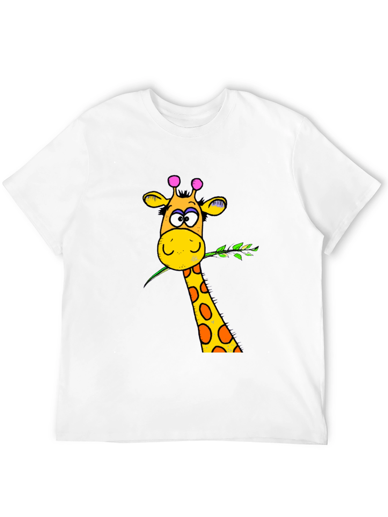 Funny Giraffe Graphic Print Black T-Shirt