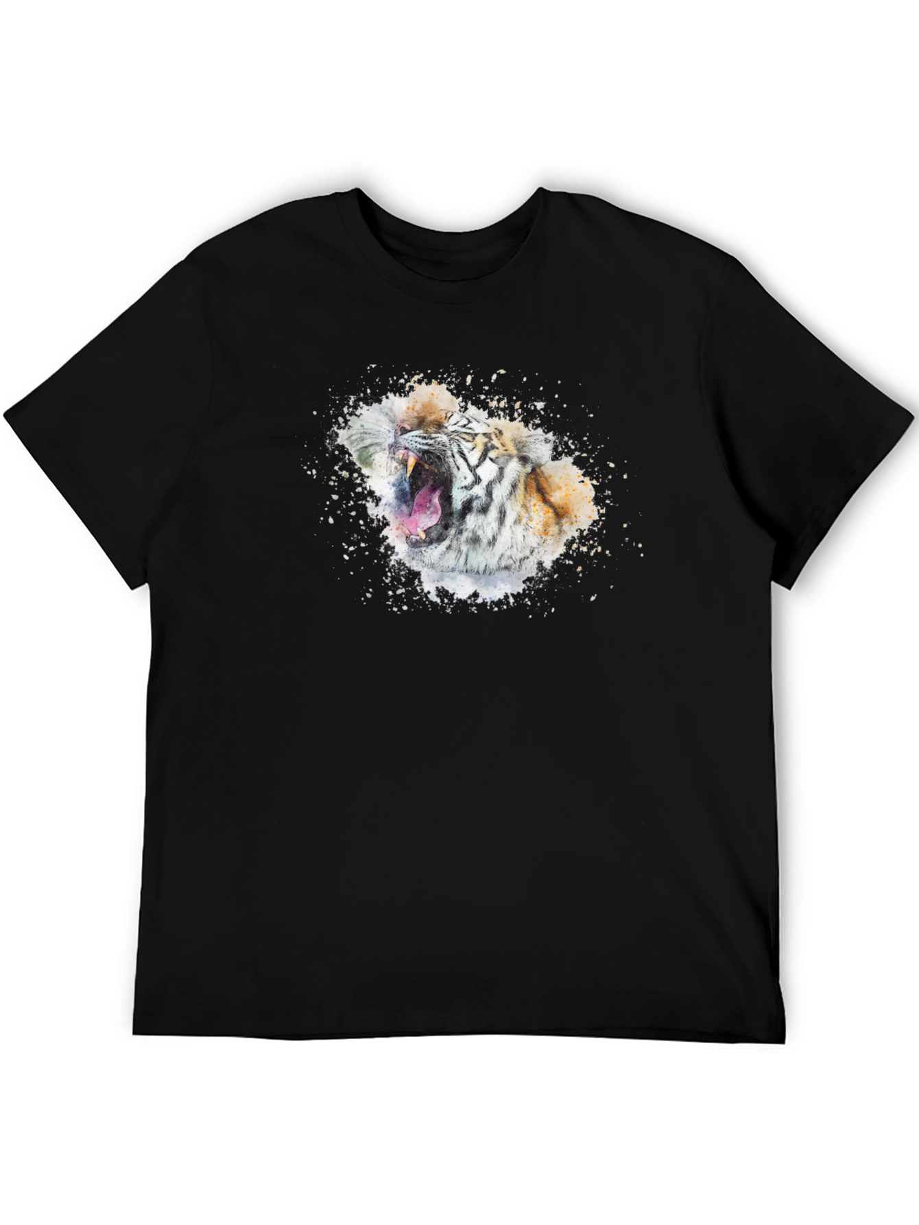 Tiger Graphic Tee - Black Cotton Blend