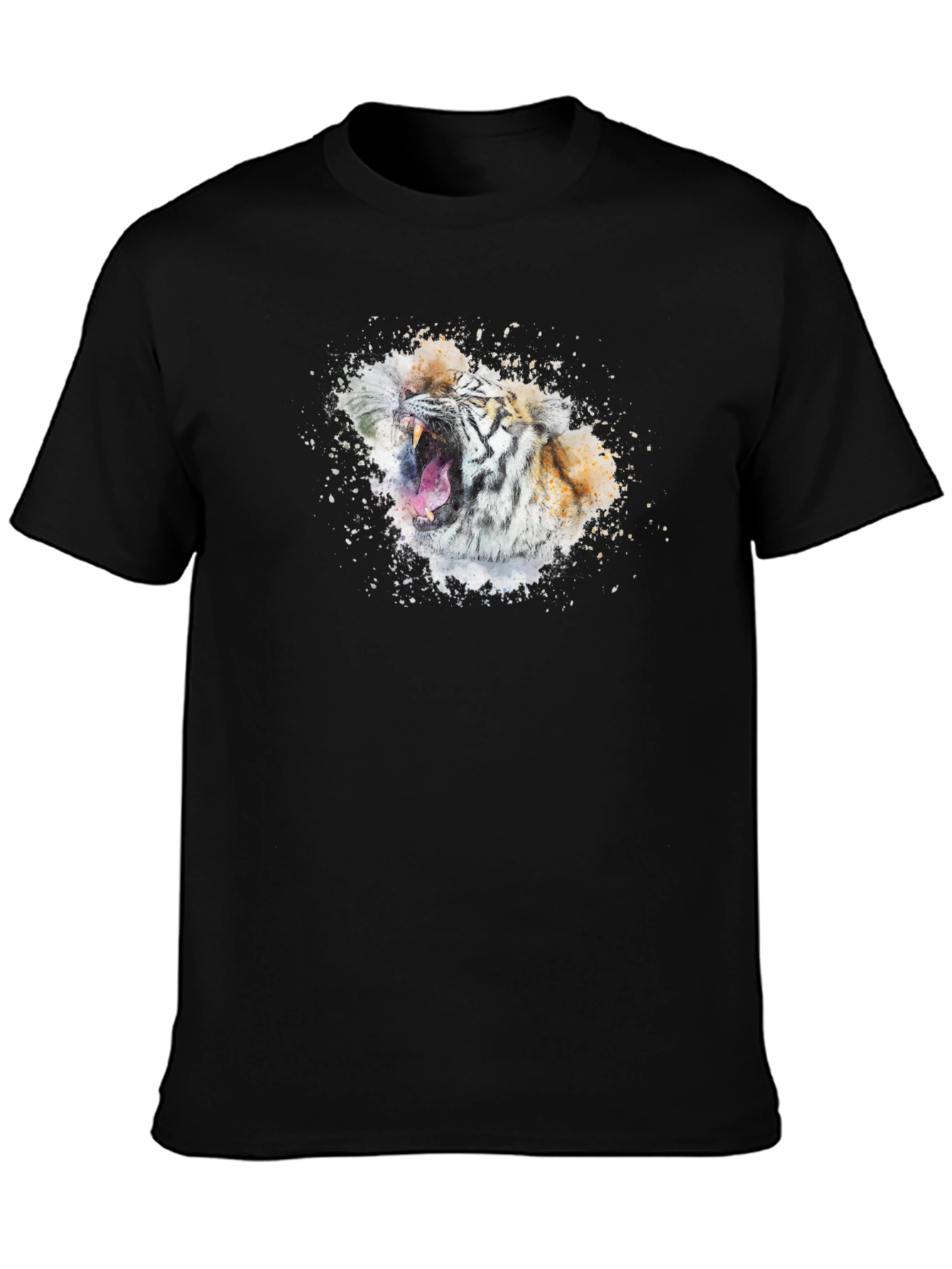 Tiger Graphic Tee - Black Cotton Blend