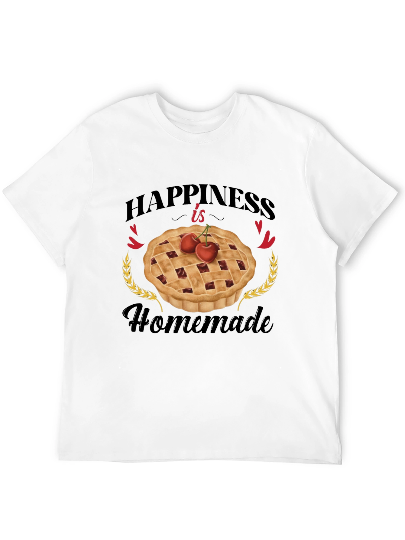 Happiness is Homemade Black Graphic T-Shirt