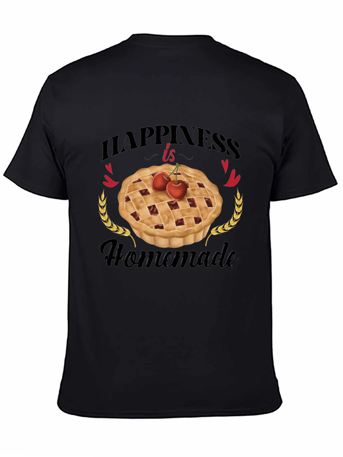 Happiness is Homemade Black Graphic T-Shirt
