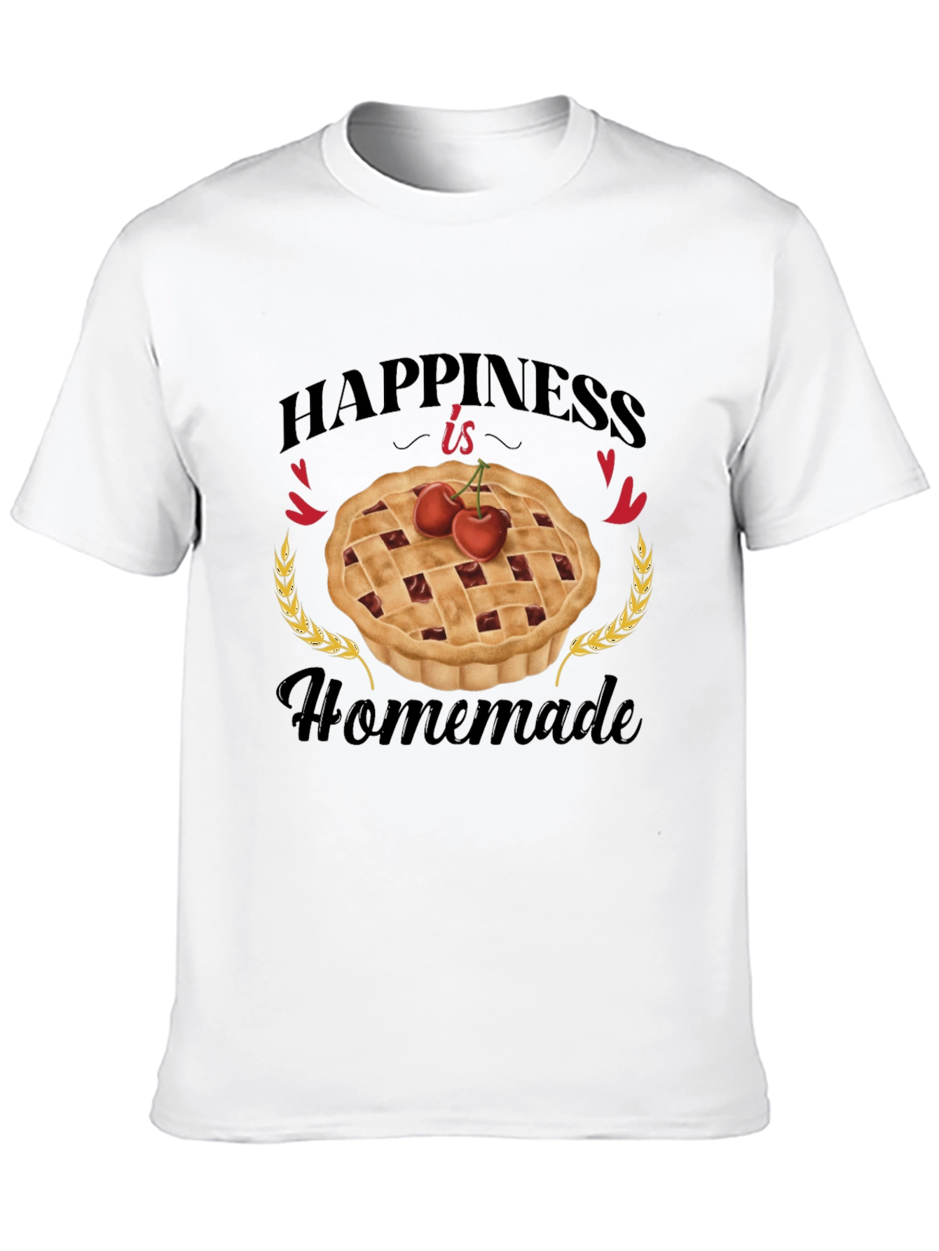 Happiness is Homemade Black Graphic T-Shirt