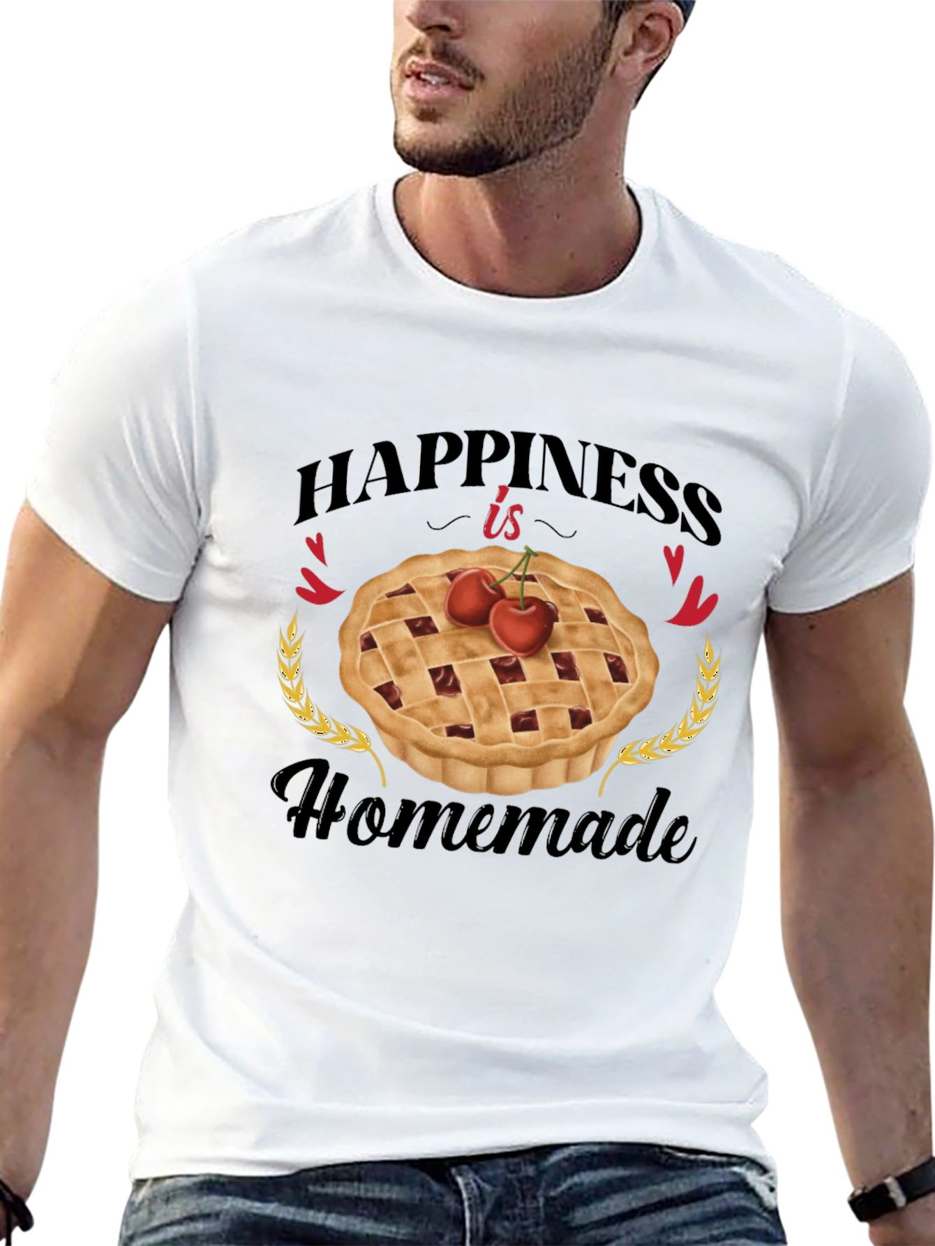 Happiness is Homemade Black Graphic T-Shirt