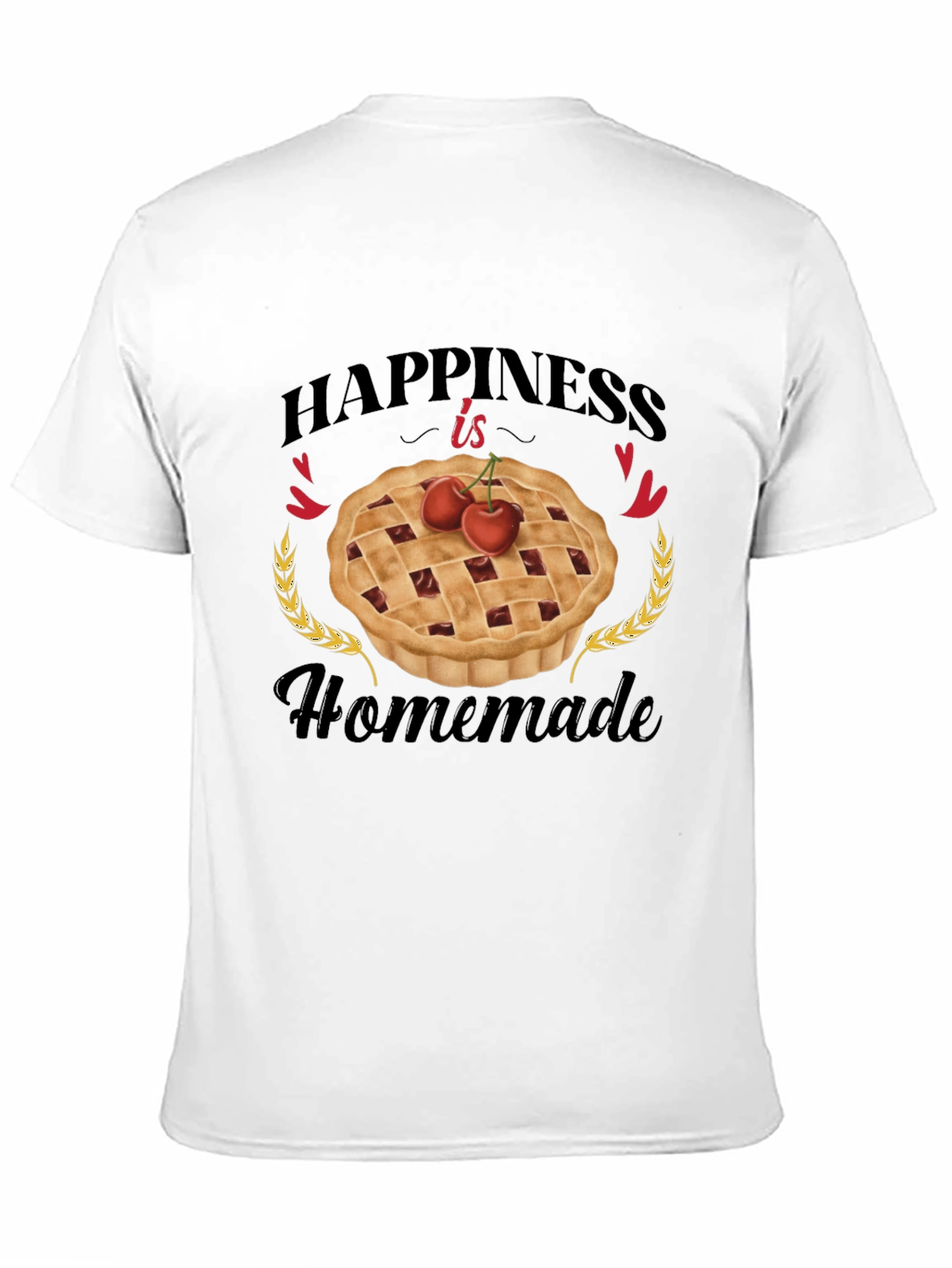 Happiness is Homemade Black Graphic T-Shirt