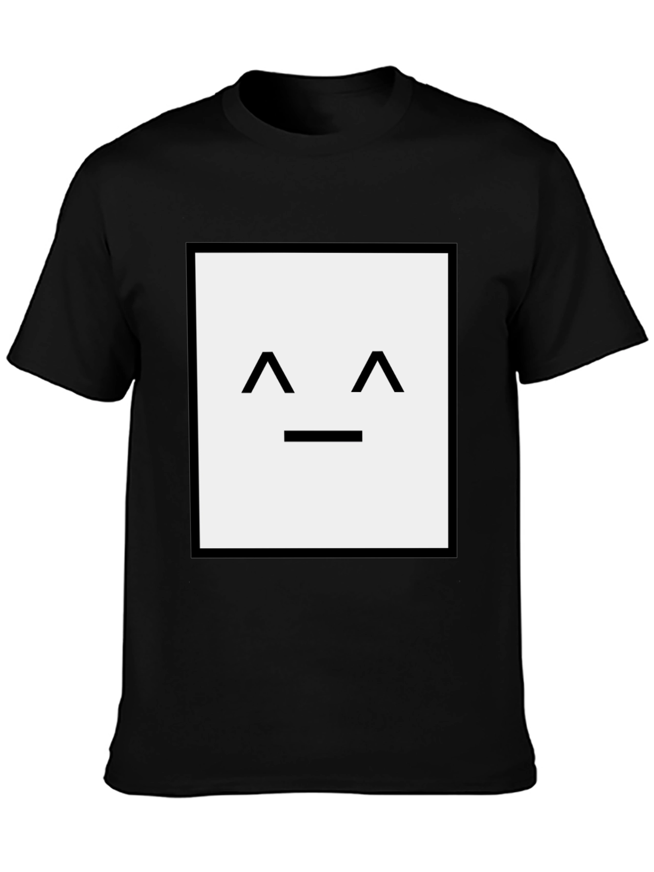Square Face Graphic T-Shirt - Black